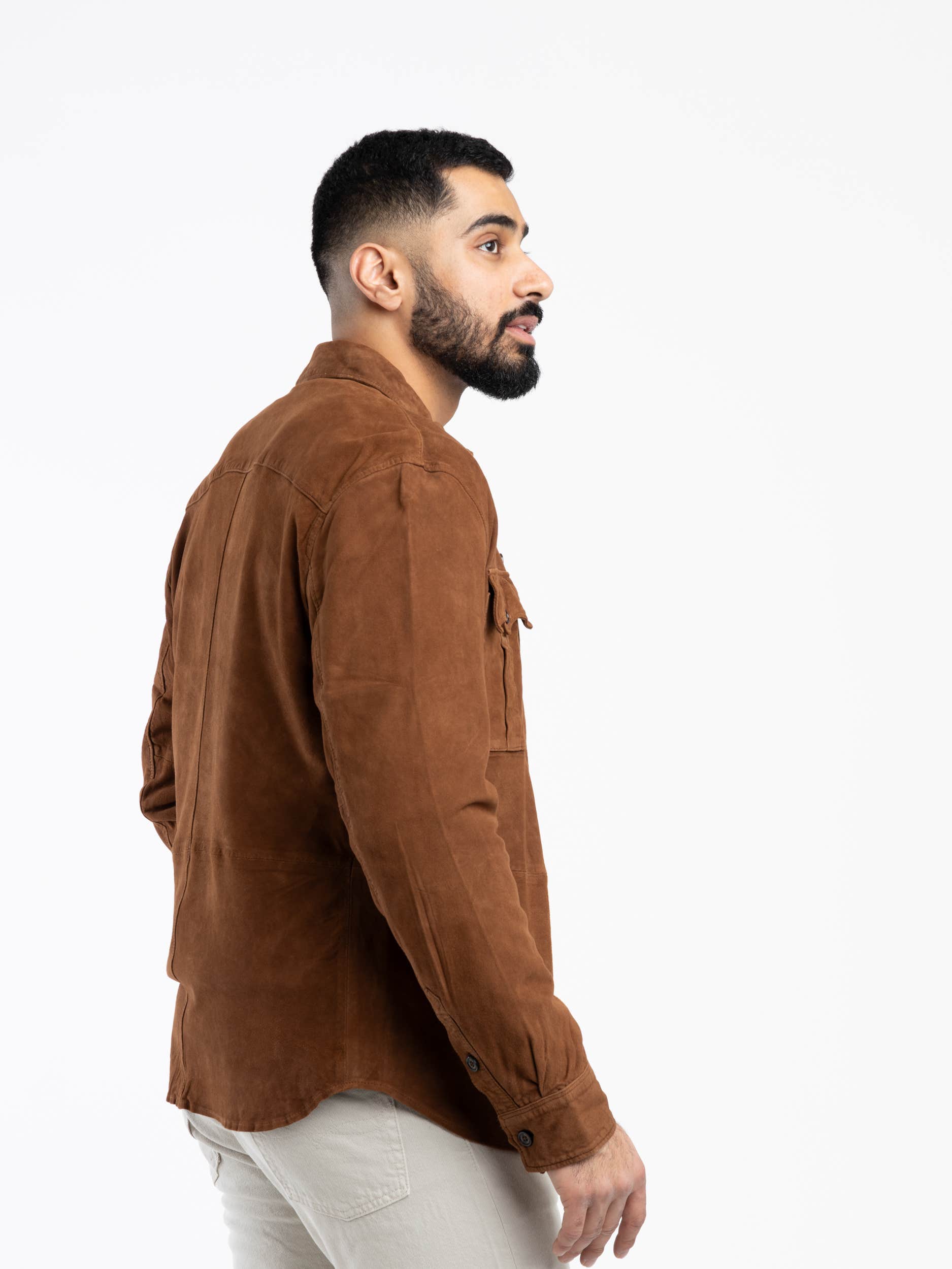 Country Brown Suede Utility Jacket