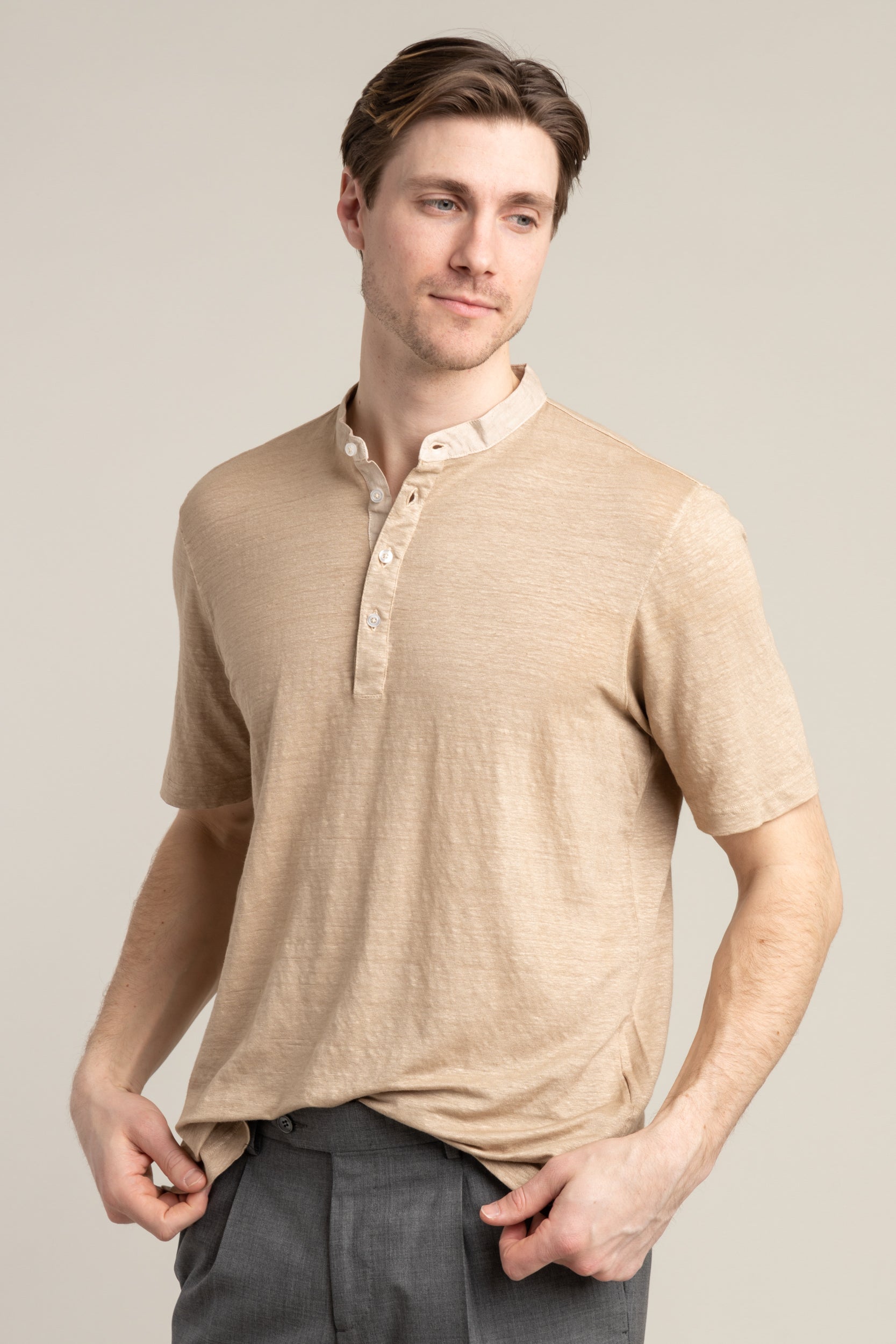 Brown 2024 henley shirt