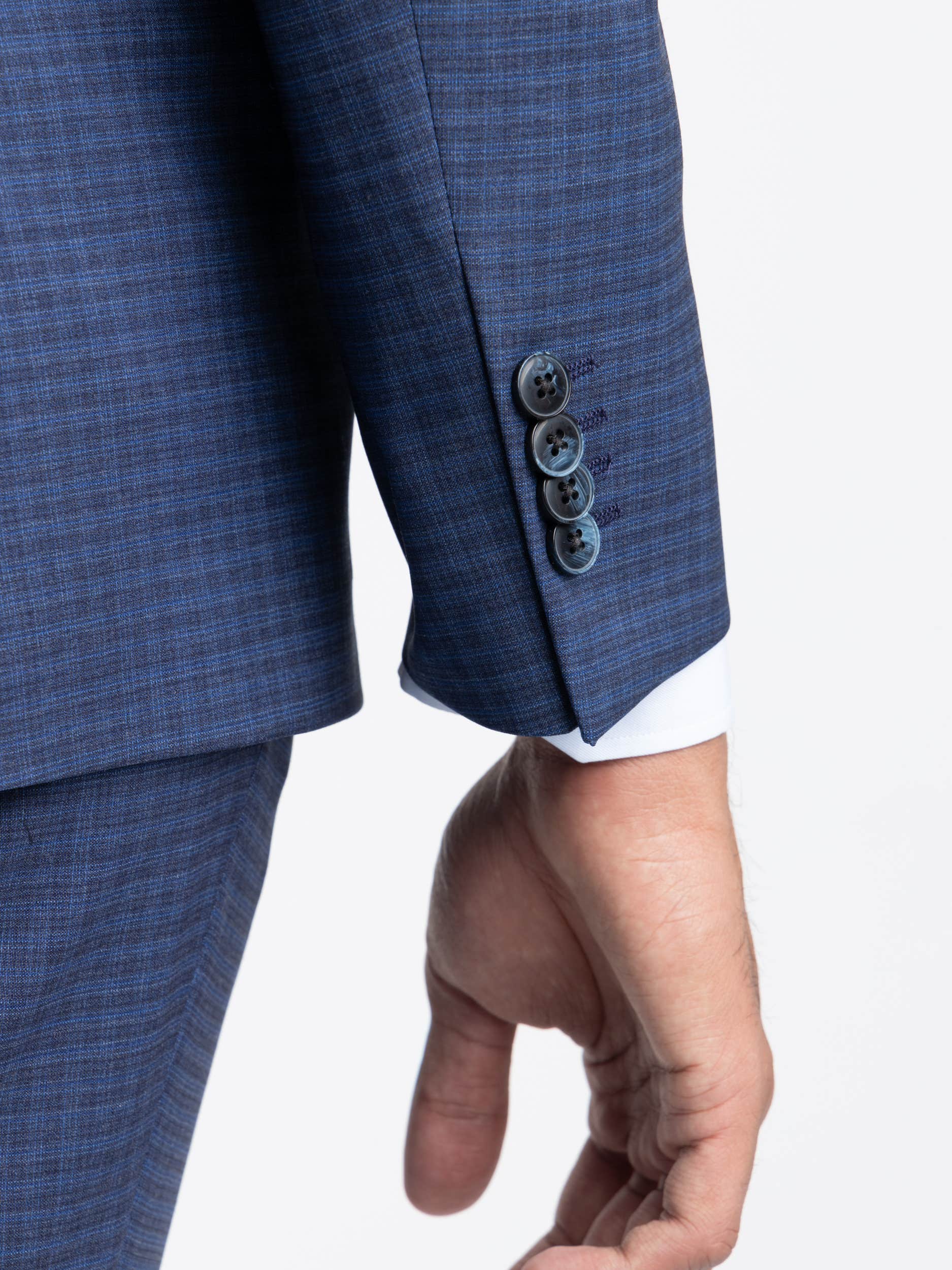 Blue Check Wool Suit