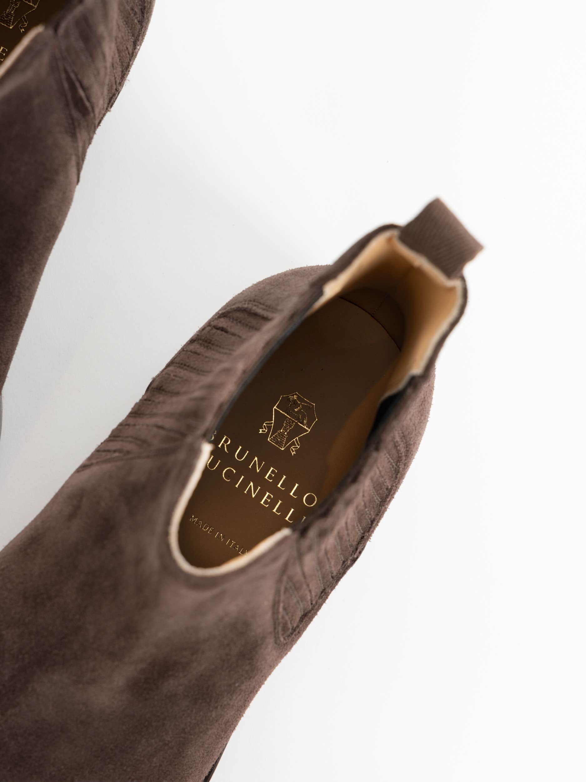 Dark Brown Suede Chelsea Boots