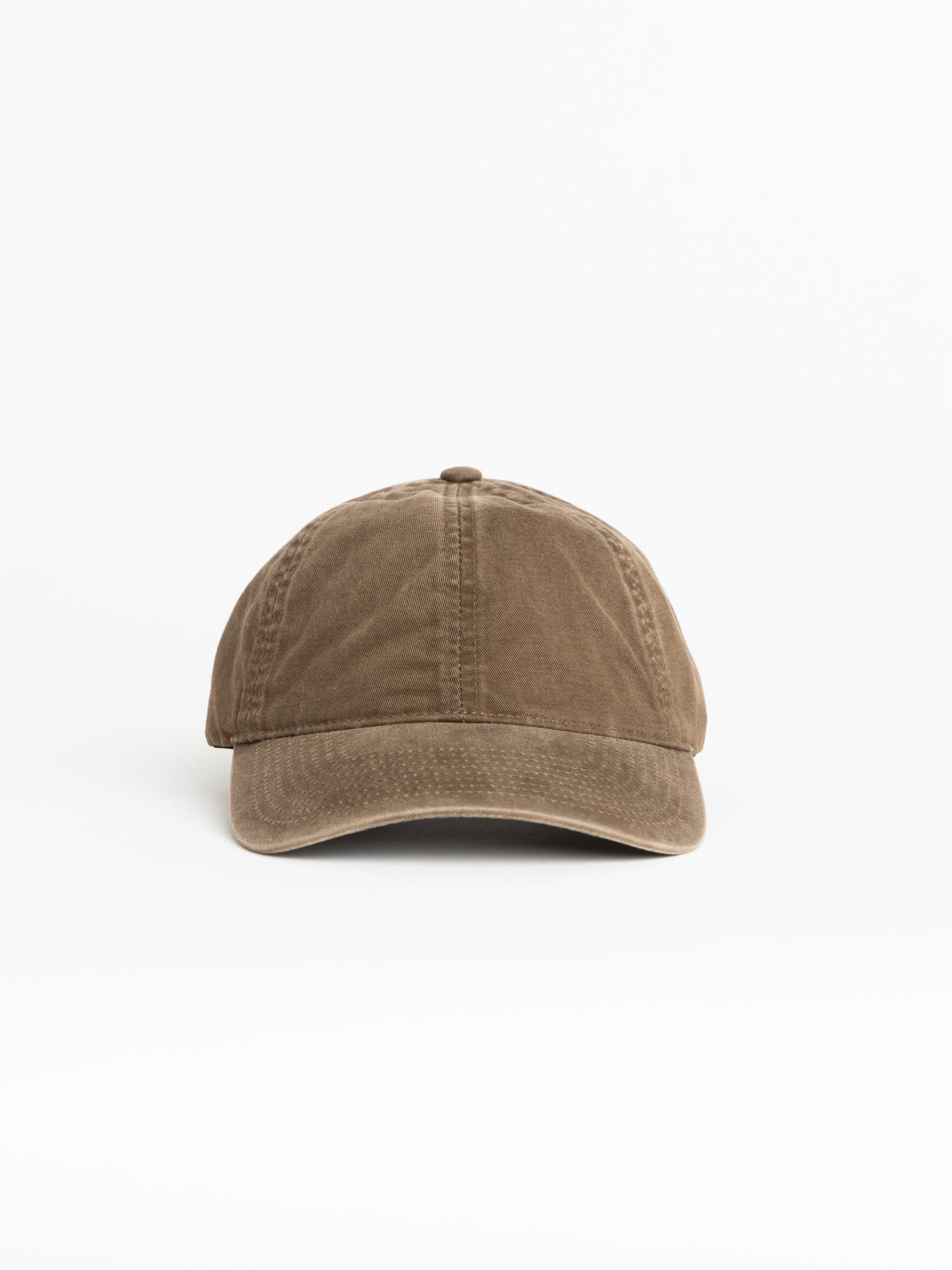 Brown Washed Cotton Ball Cap