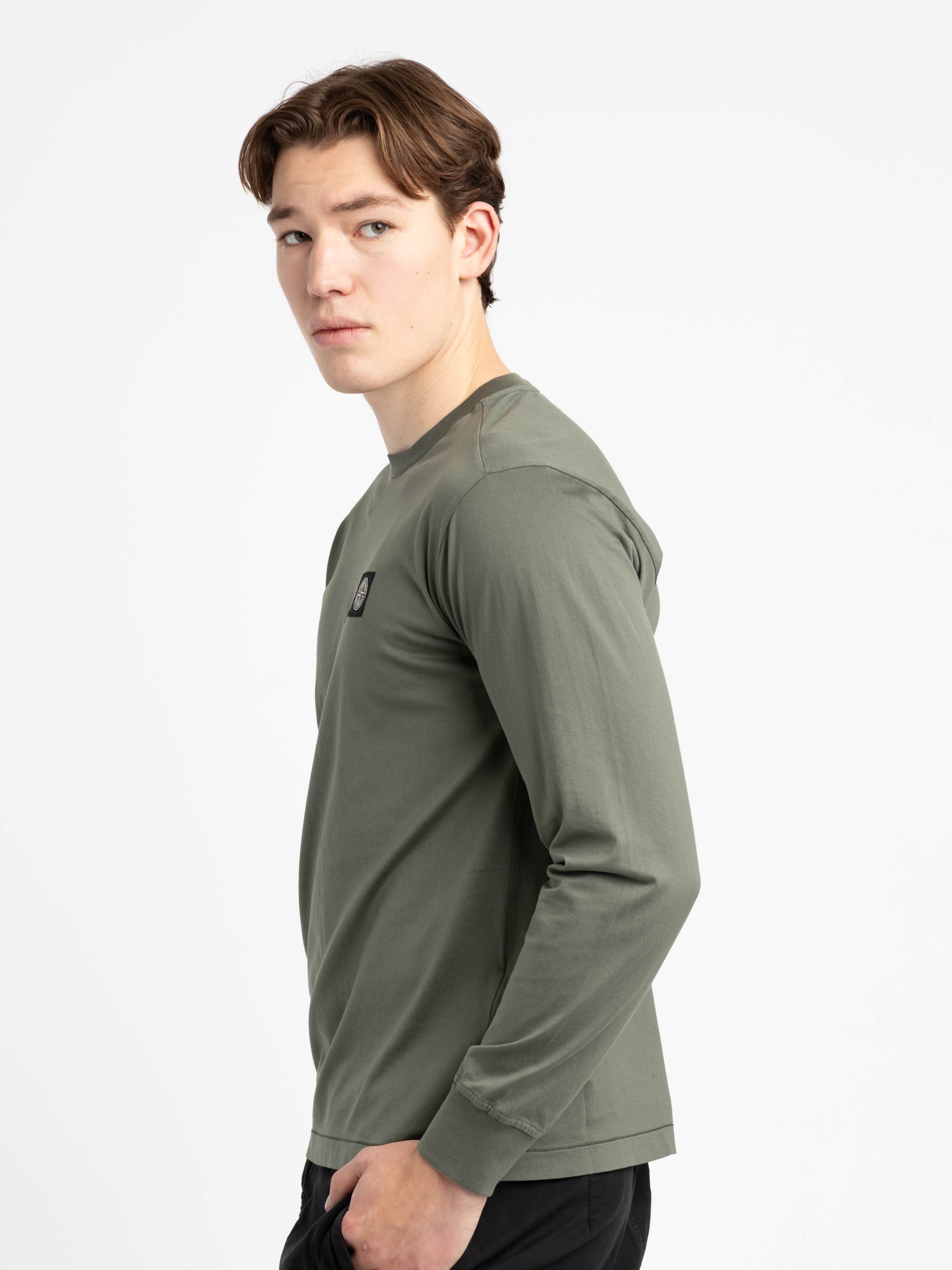 Green Long-Sleeve Cotton Shirt