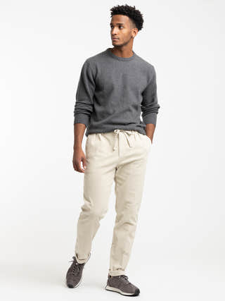 04651 / A trip in a bag Off White Corduroy Jogger Pants