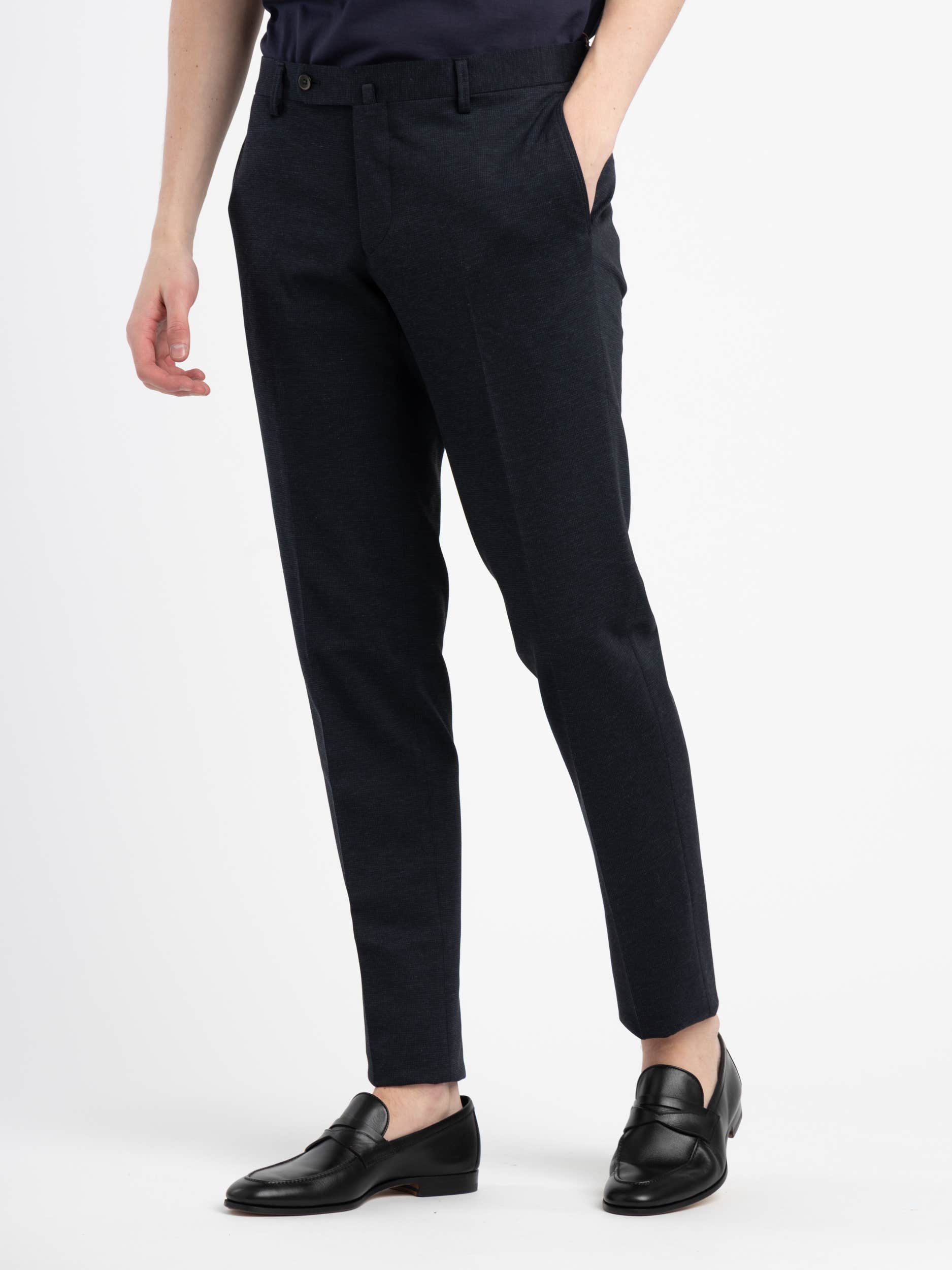 Navy Print Performance Trousers
