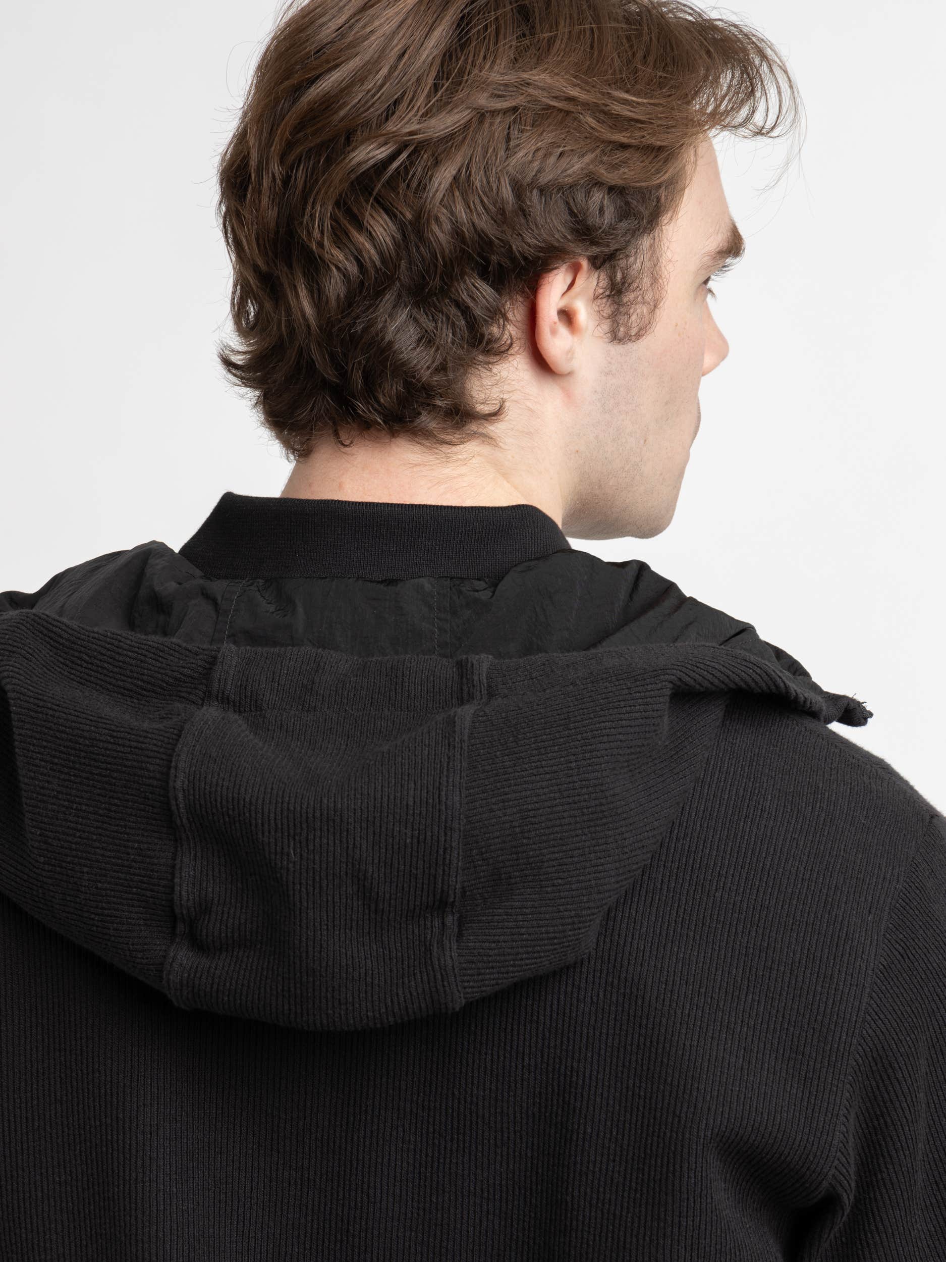 Black Reversible Full-Zip Sweatshirt