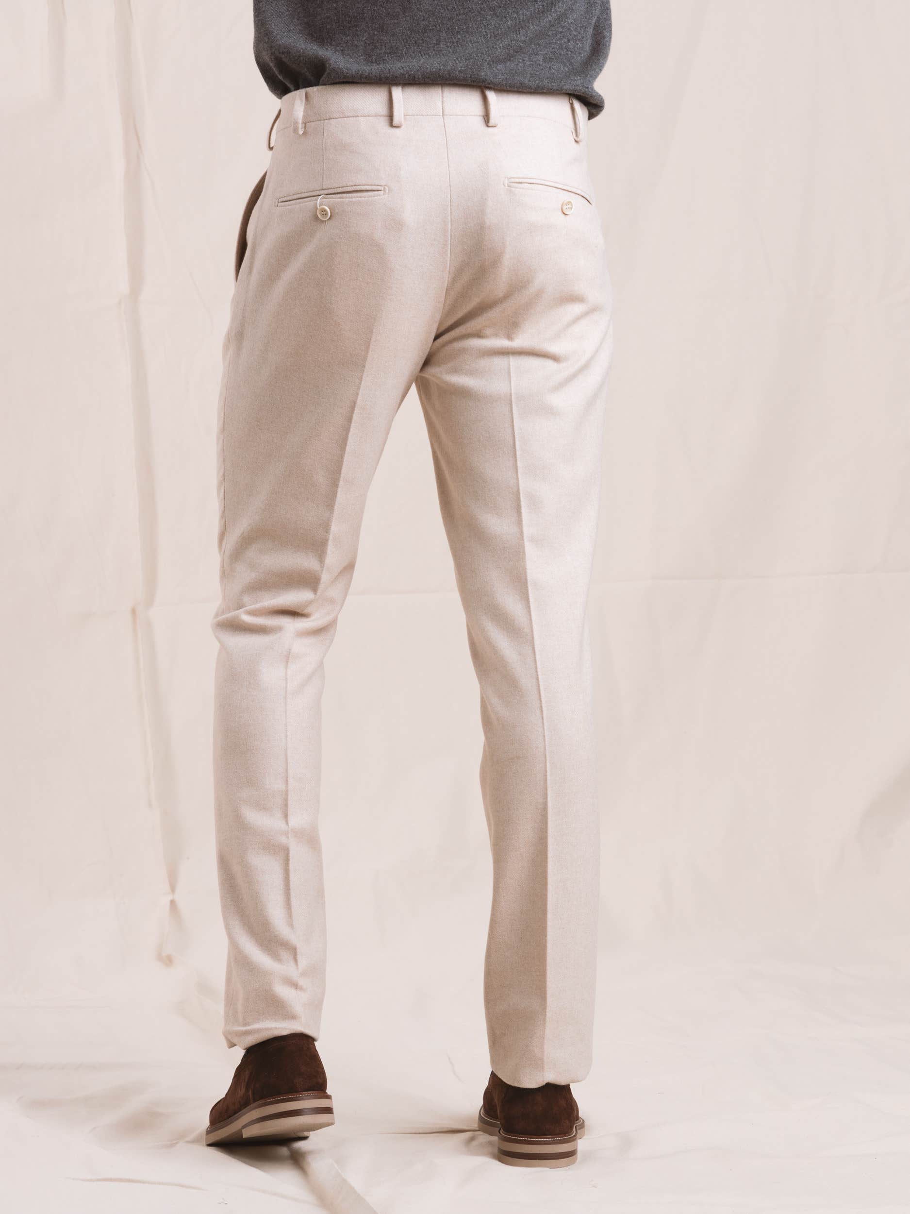 Sand Single Pleat Trouser