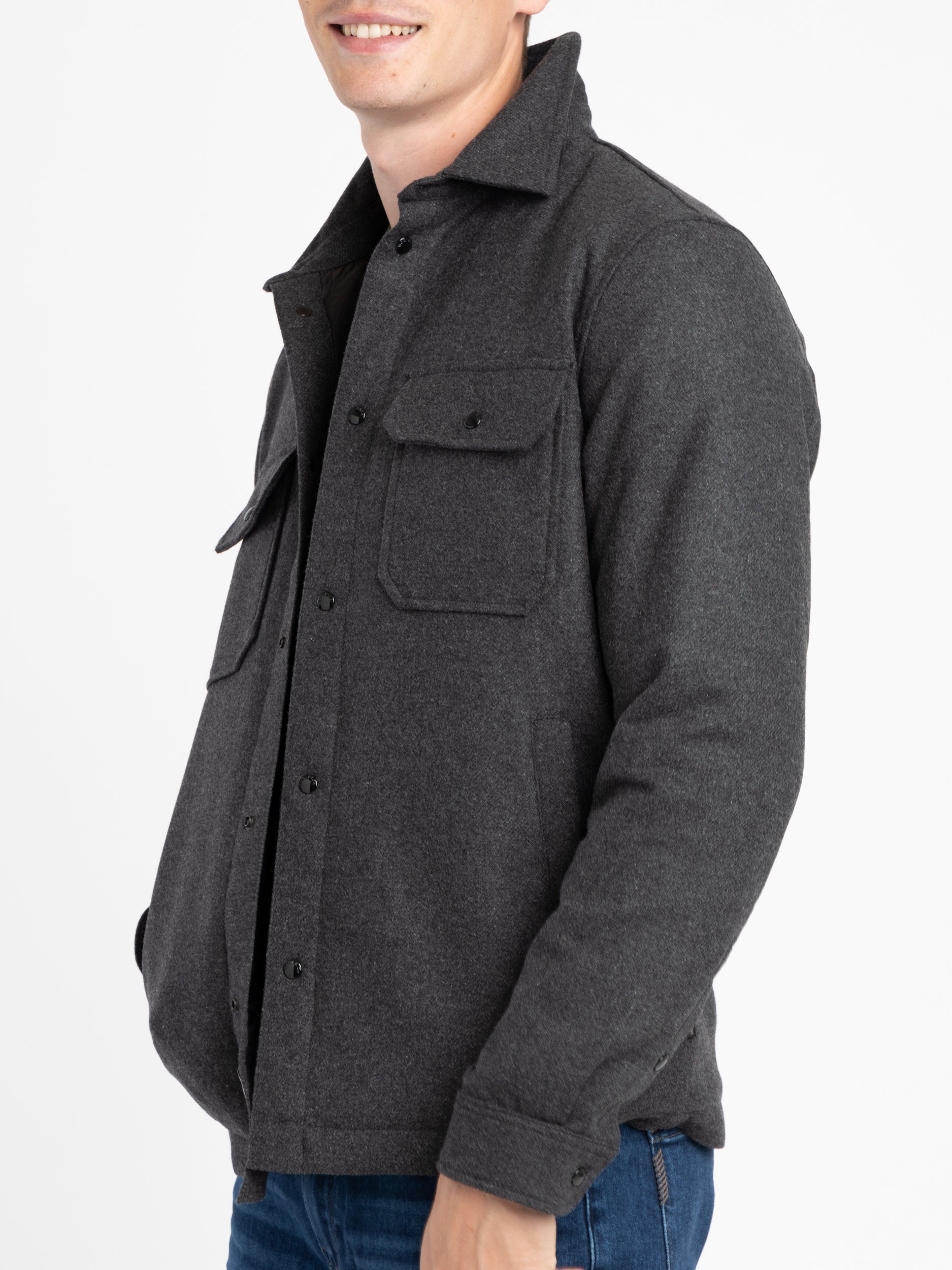 Charcoal Grey Alaskan Wool Overshirt – The Helm Clothing