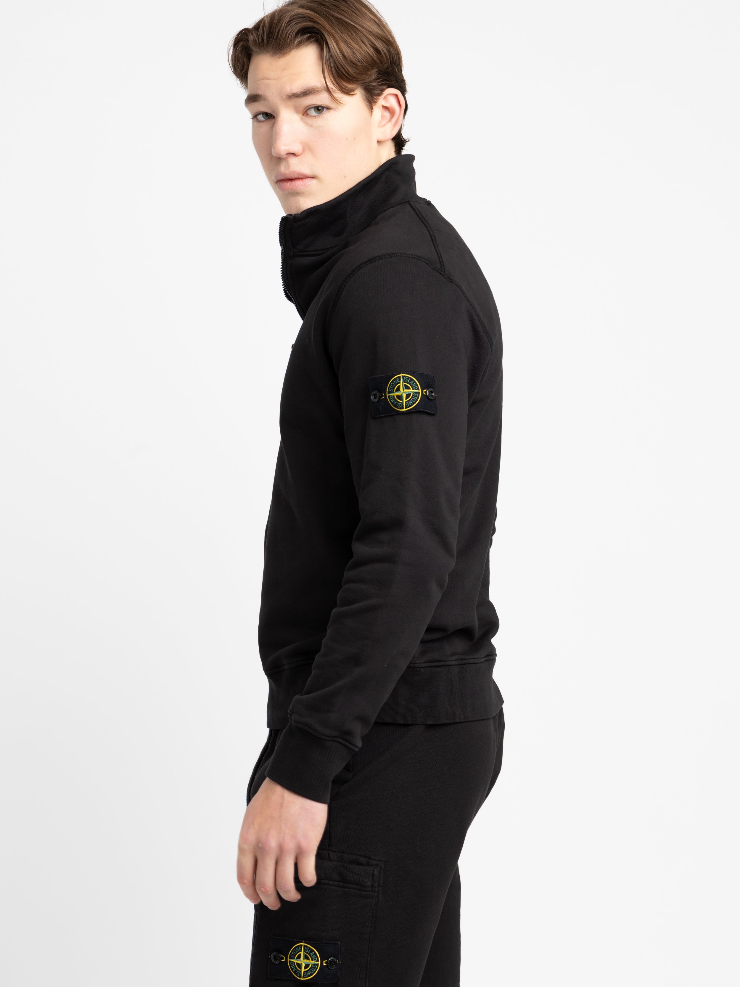 Black Cotton Quarter-Zip Sweater – The Helm Clothing