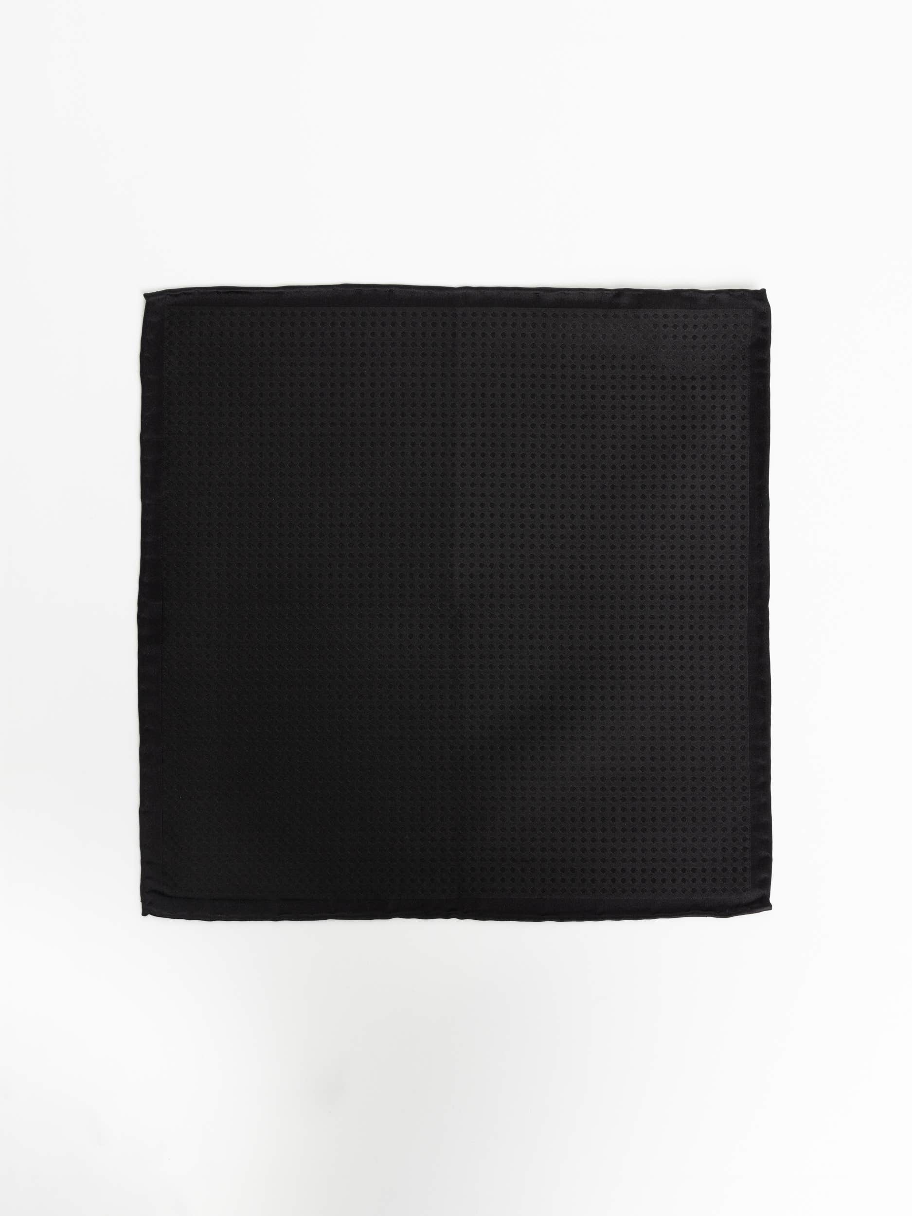 Black Silk Dotted Pocket Square