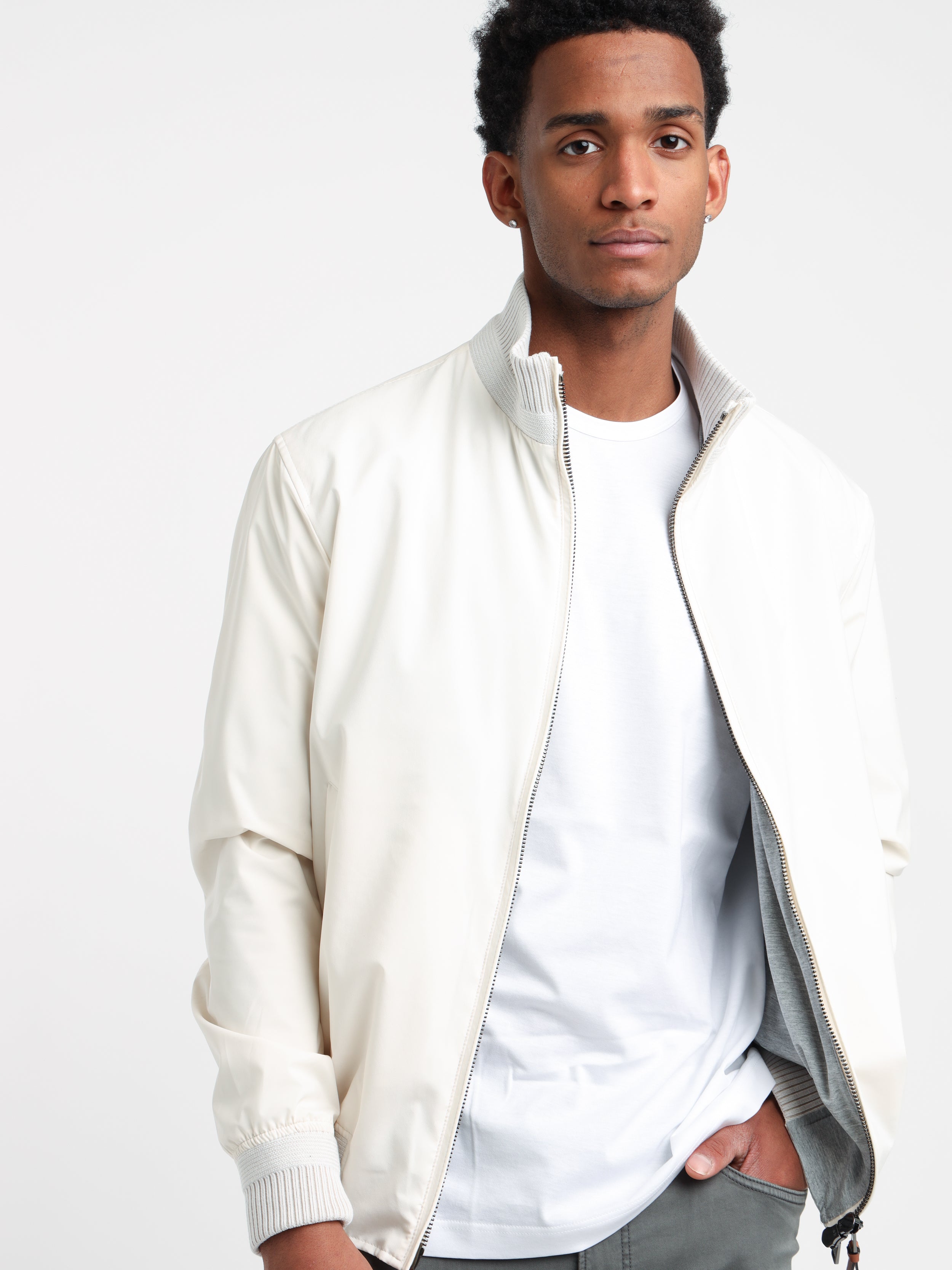 Bomber jacket and dress shirt best sale