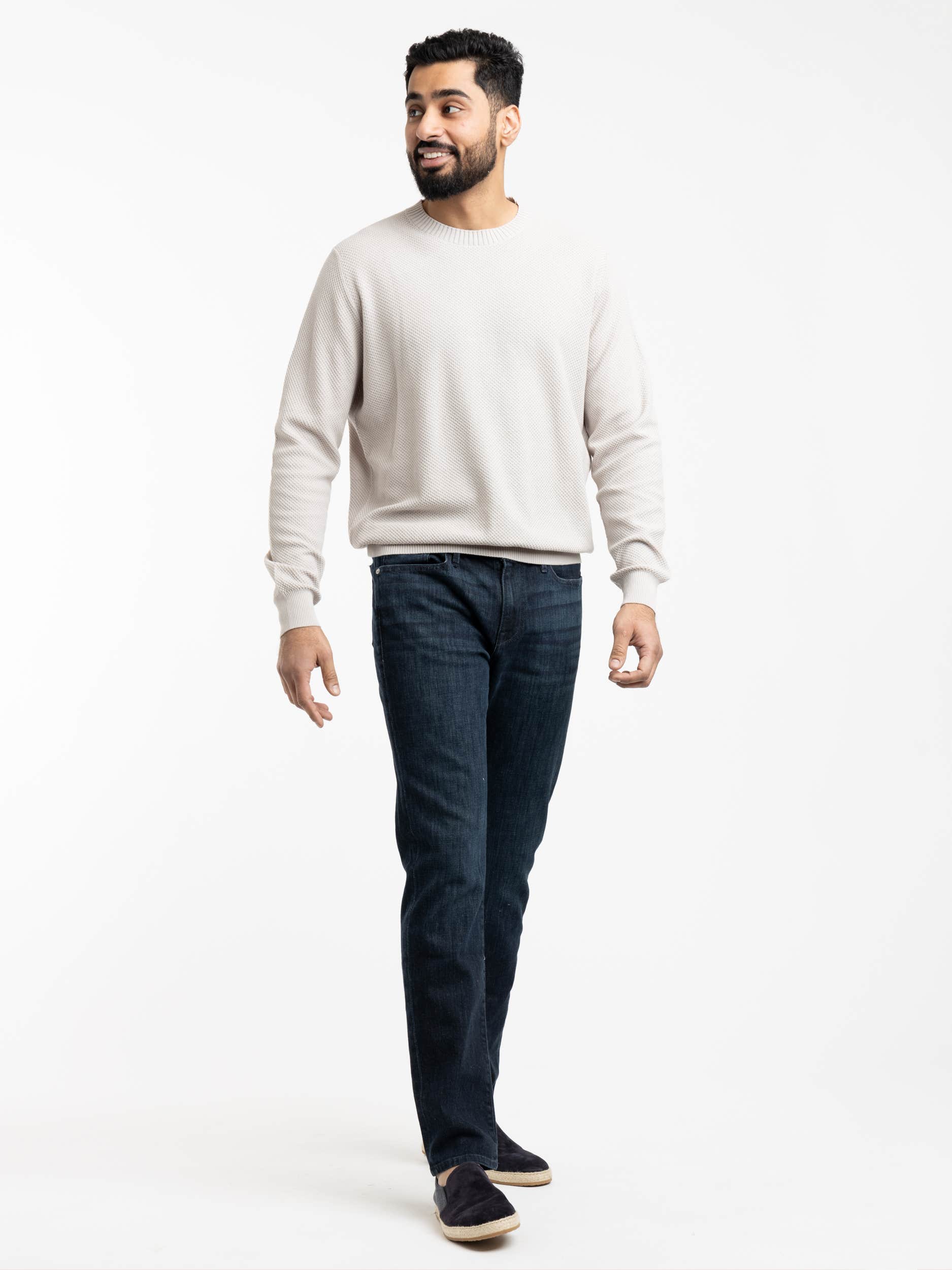 Slate Grey Long-Sleeve Crewneck Sweater