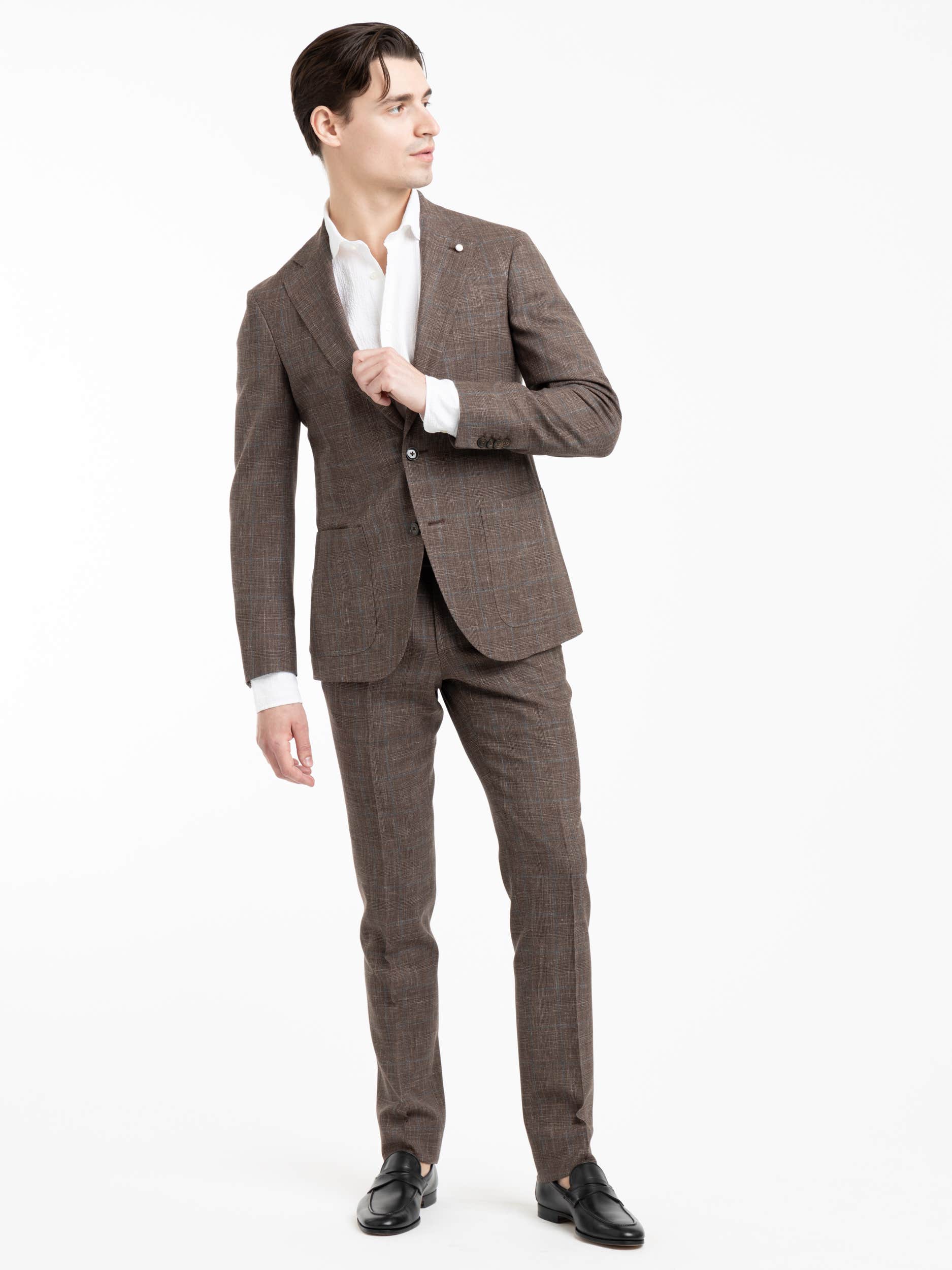 Brown Wool-Silk Suit