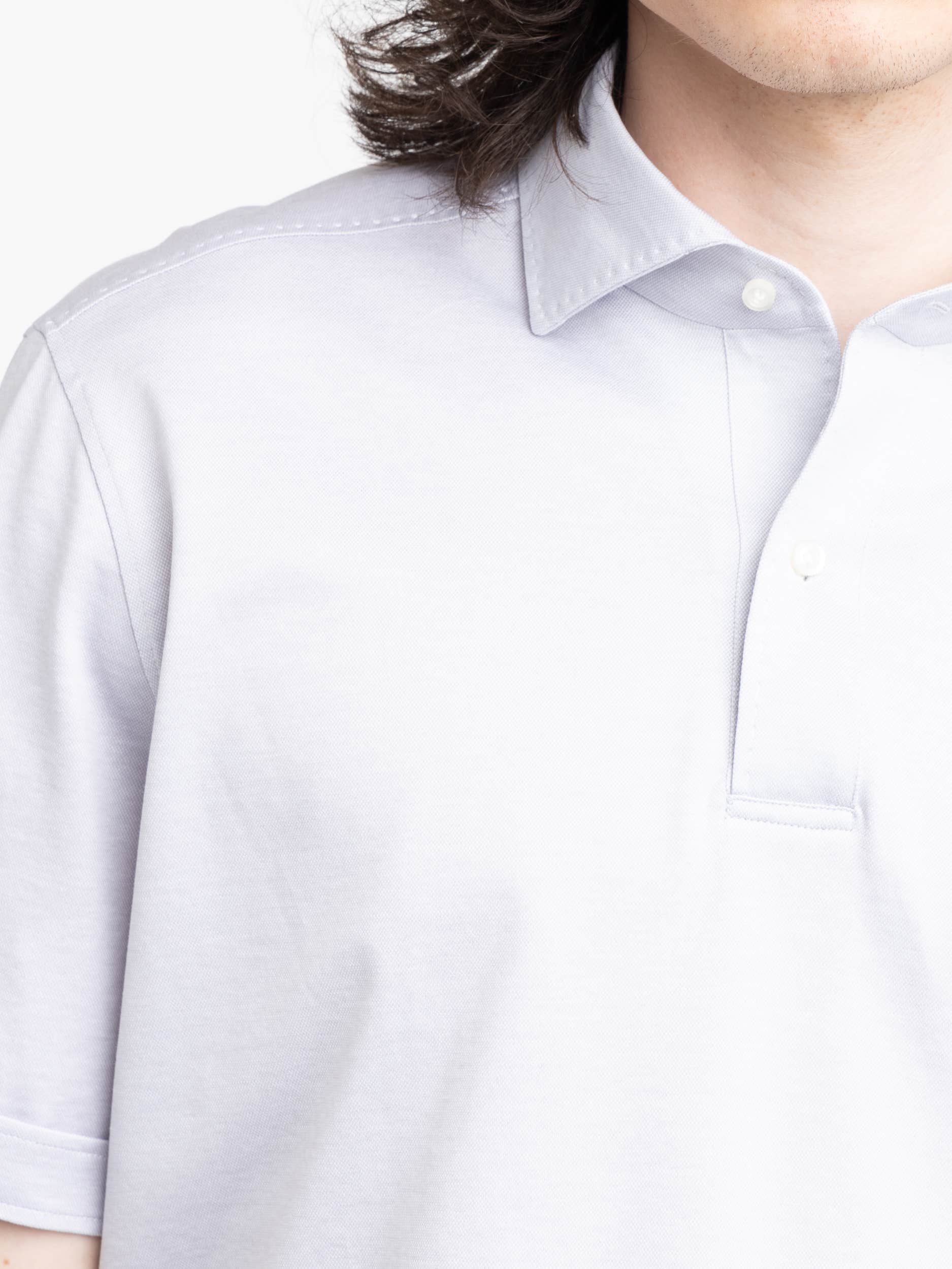 Grey Jersey Short Sleeve Polo Shirt