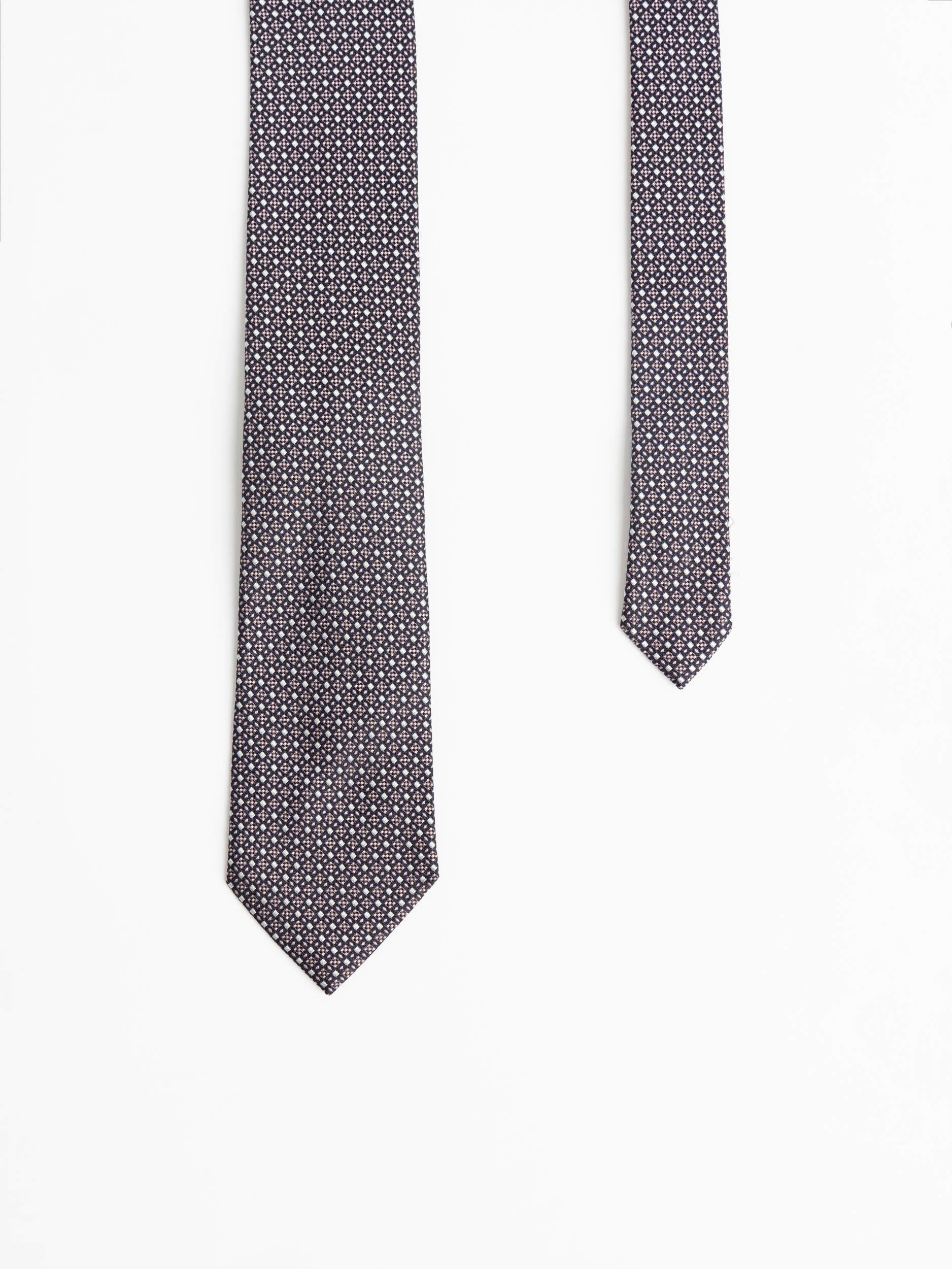 Pink/Navy Pattern Silk Tie