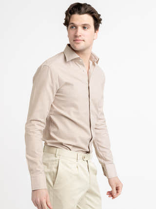 Stenströms Brown Micro Patterned Twill Shirt