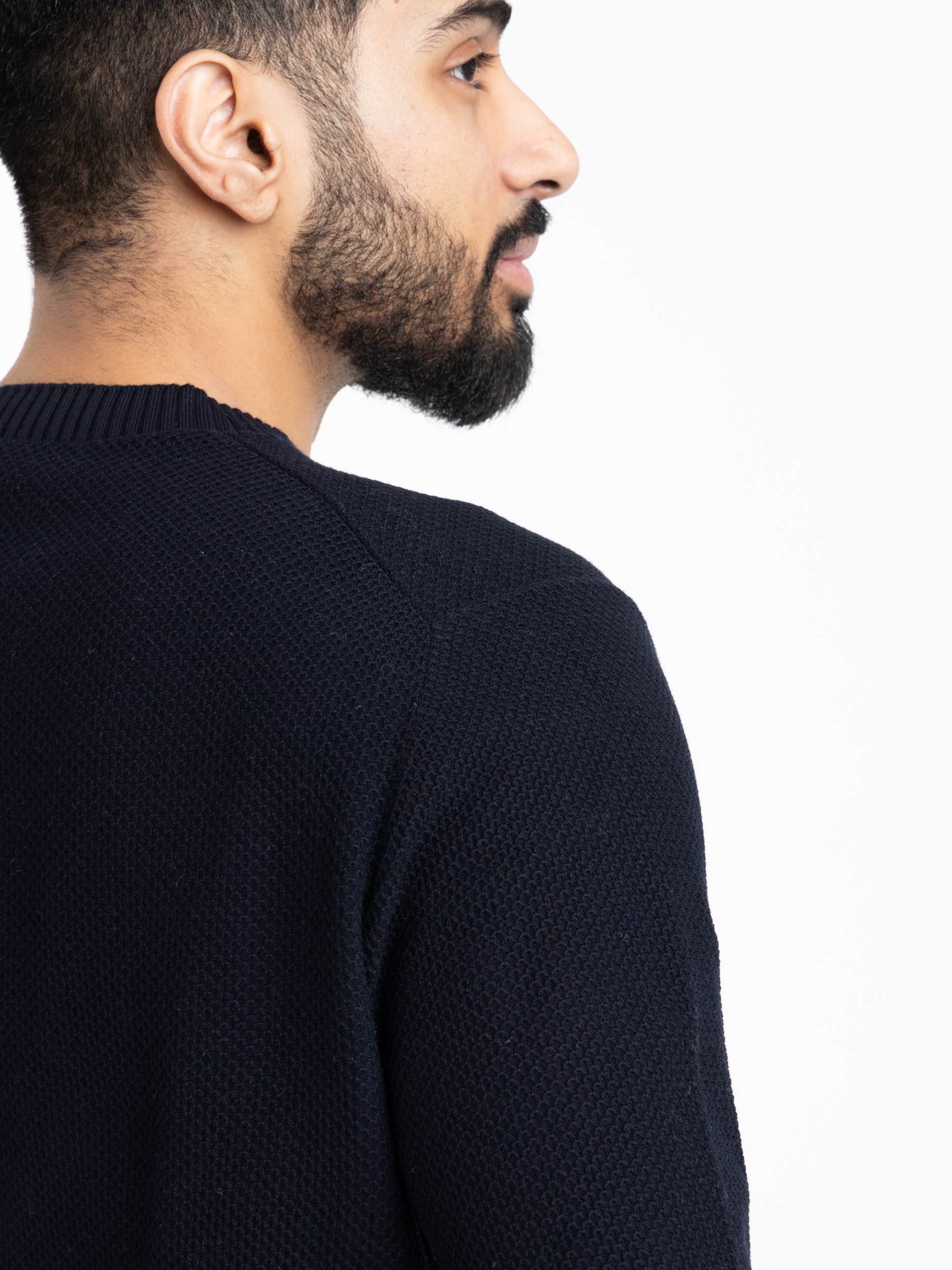 Navy Long-Sleeve Crewneck Sweater