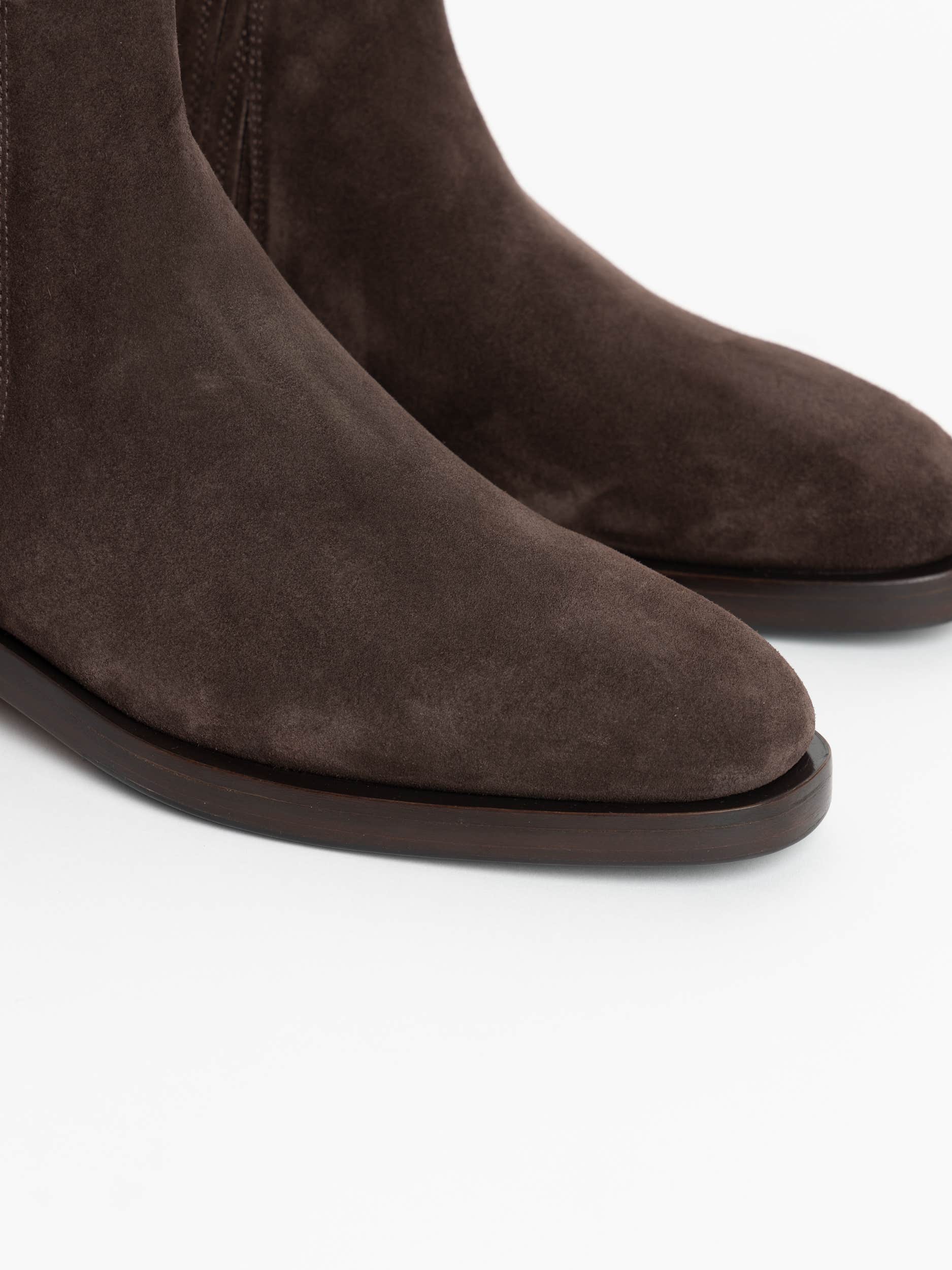 Dark Brown Suede Chelsea Boots