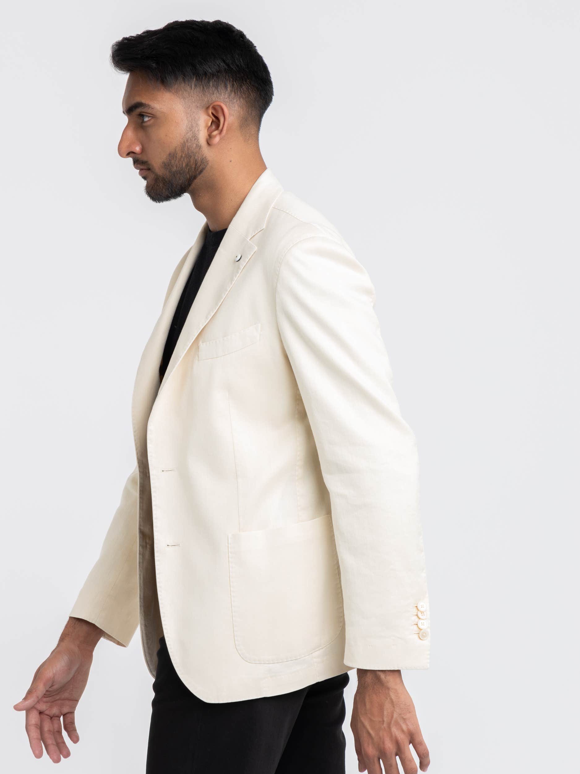 Ivory White Garment-Dyed Jack Sport Jacket