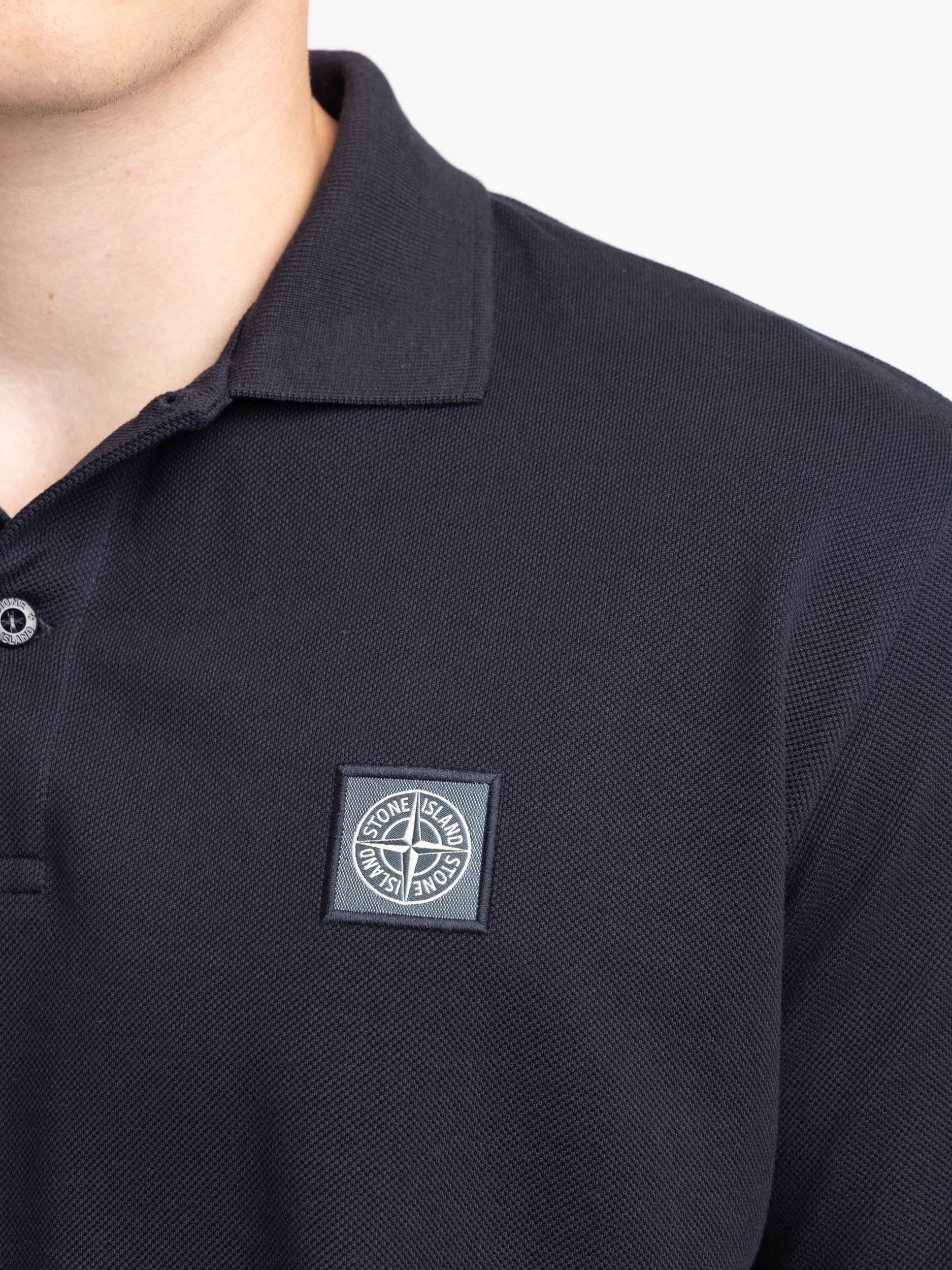 Navy Compass-Badge Polo Shirt