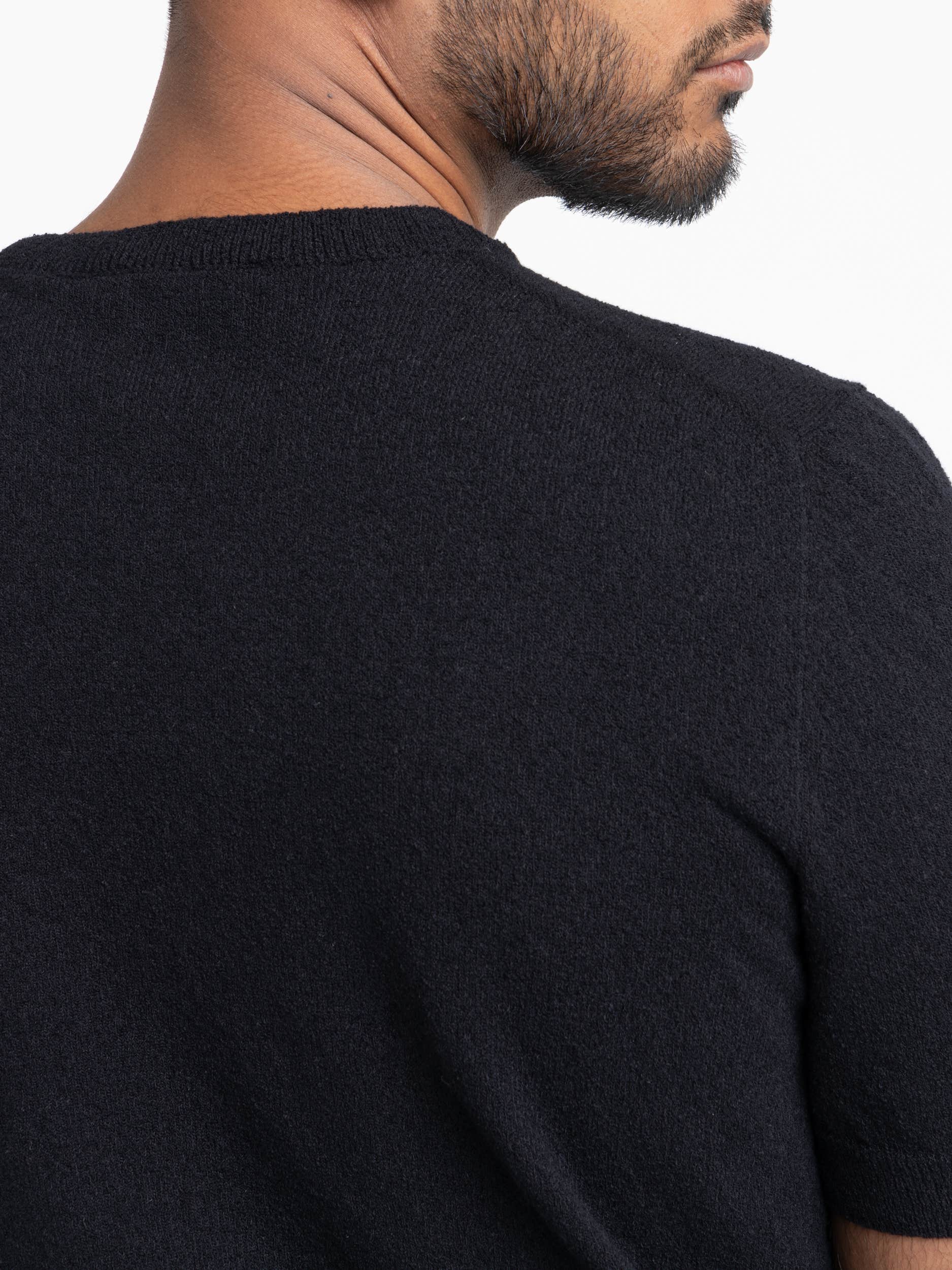 Black Terry Crewneck Knit