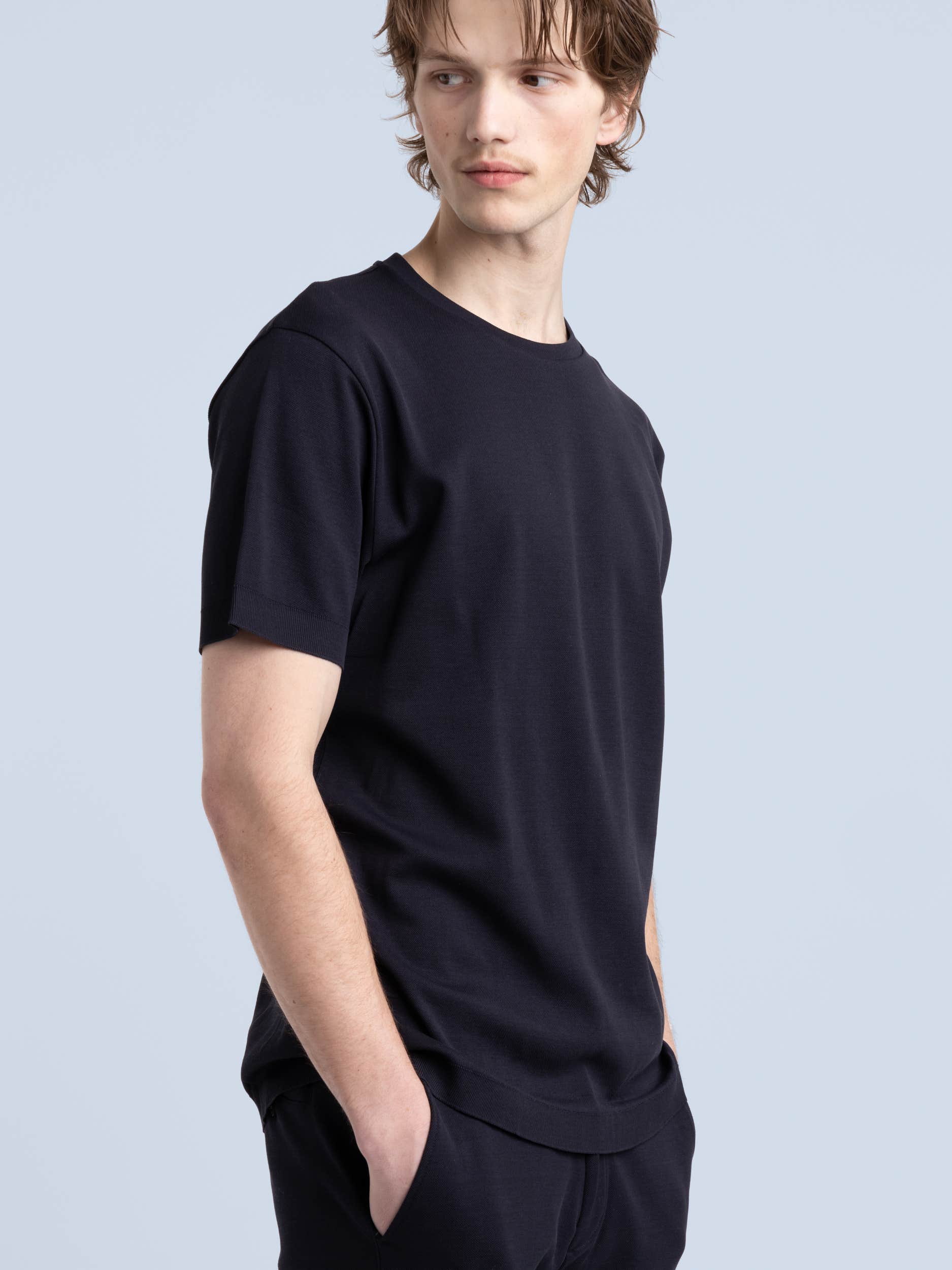 Navy Crewneck Jersey Tee