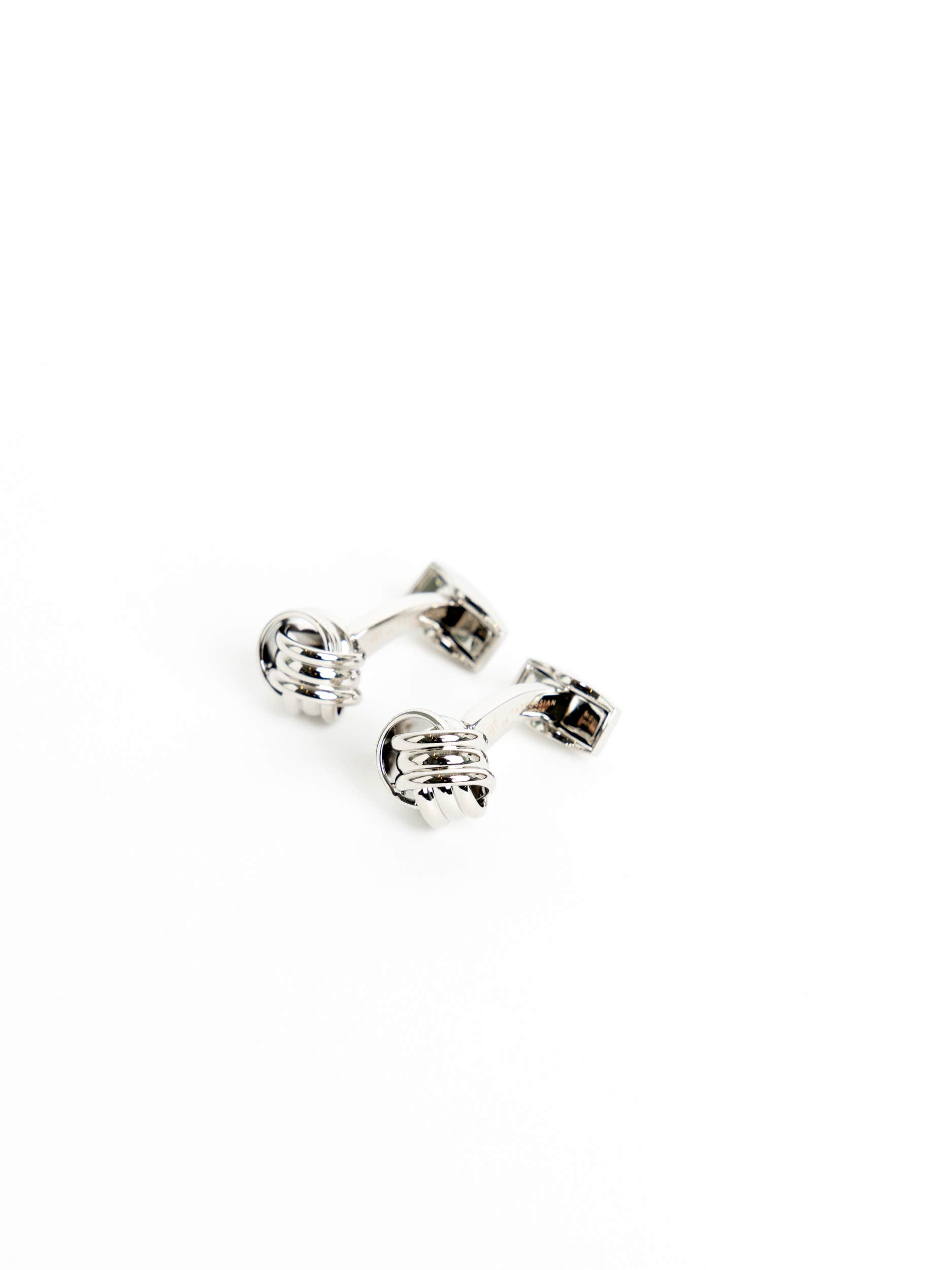 Silver Palladium Plated Cable Knot Cufflinks