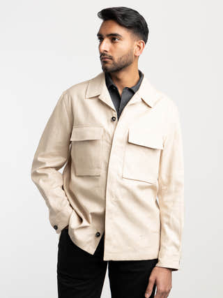 Light Beige Oasi Lino Overshirt – The Helm Clothing