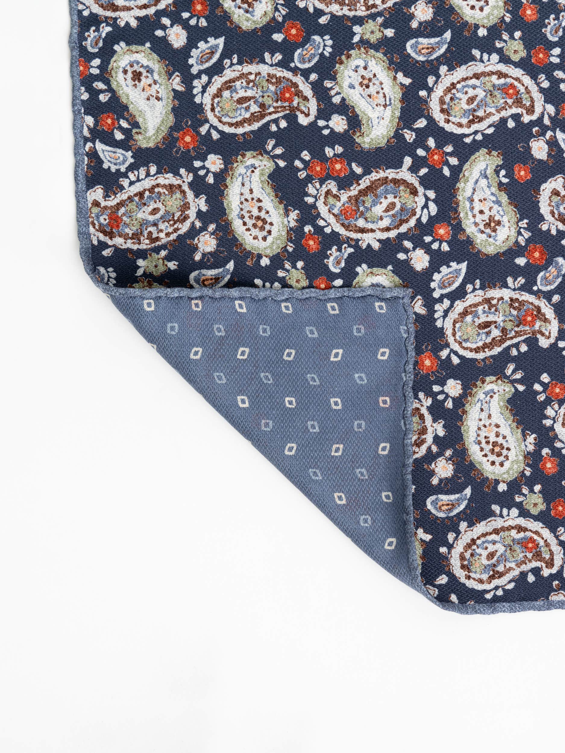 Blue Paisley Pocket Square