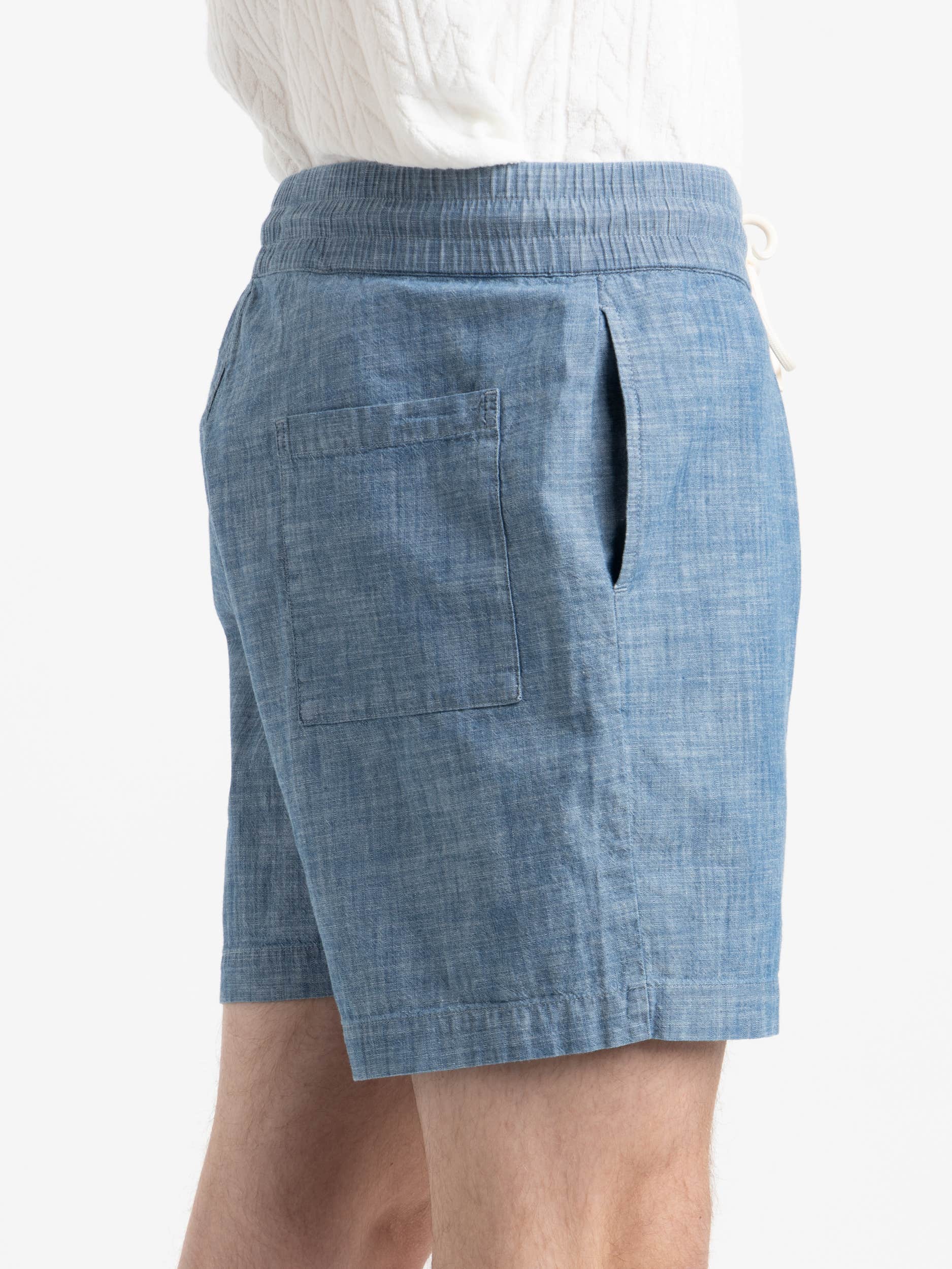 Blue Chambray Shorts