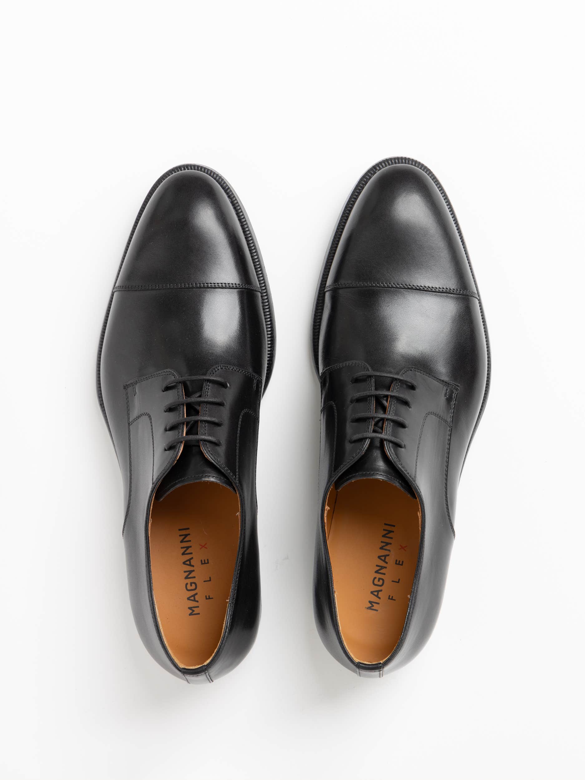 Black Leather Harlan Derby Shoes