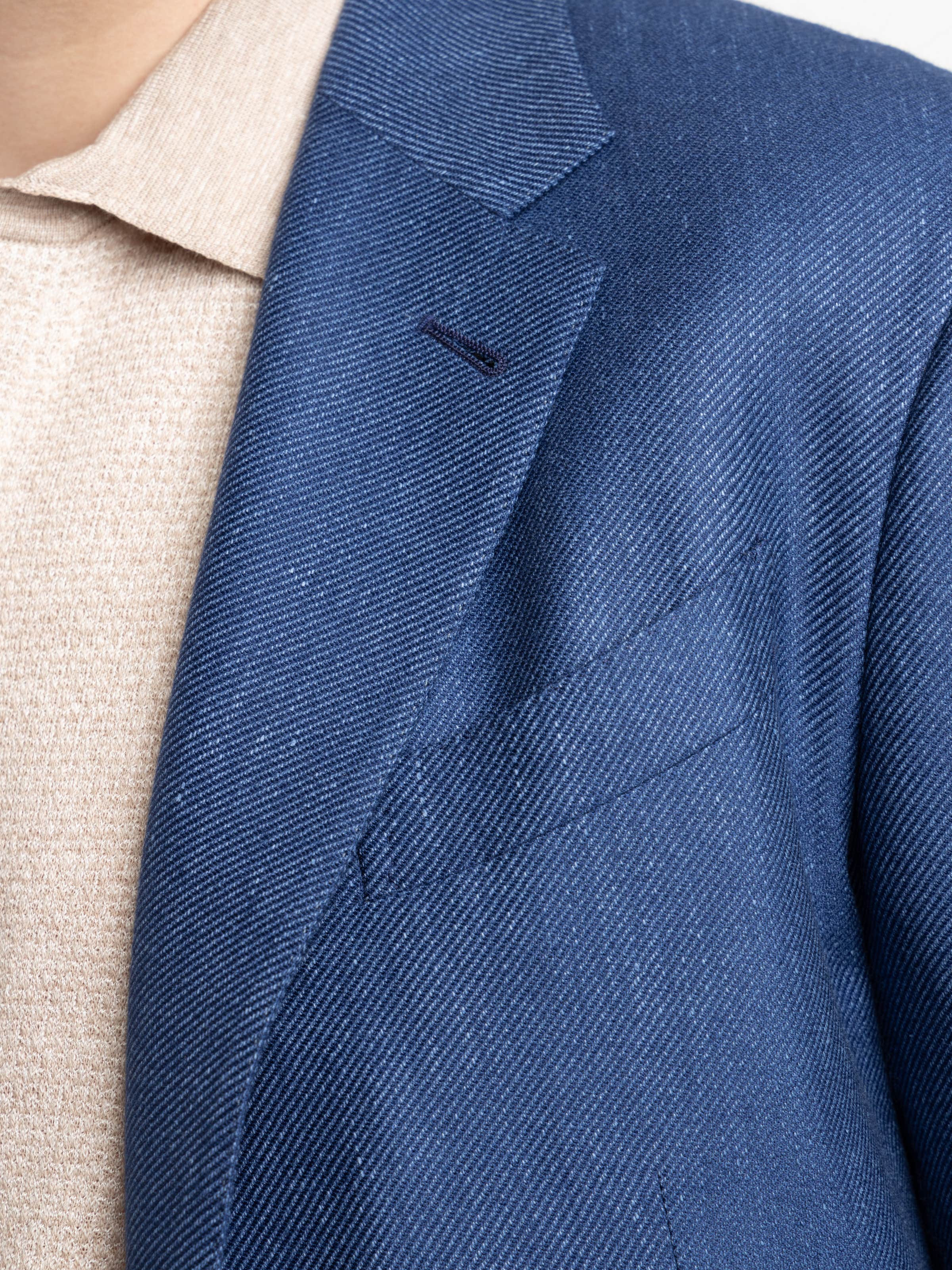 Blue Cashmere-Silk-Linen Sport Jacket