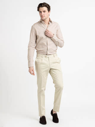 Stenströms Brown Micro Patterned Twill Shirt