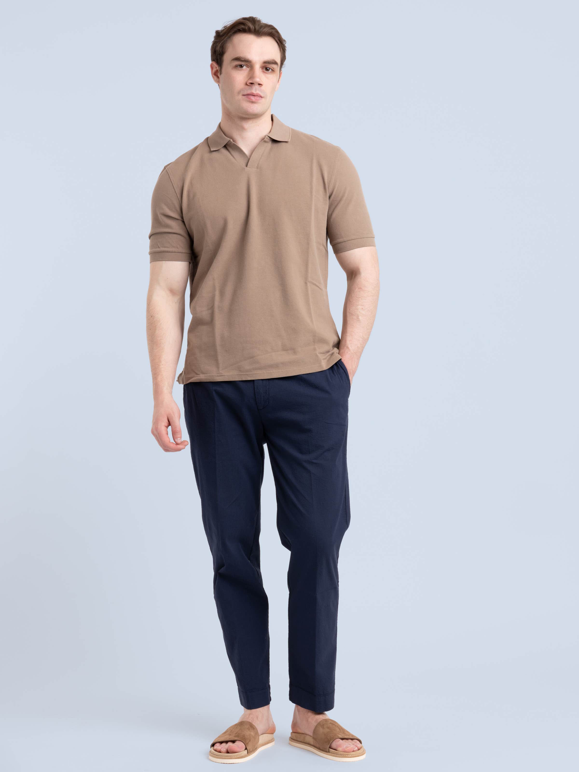 Taupe Brown Johnny Polo Shirt