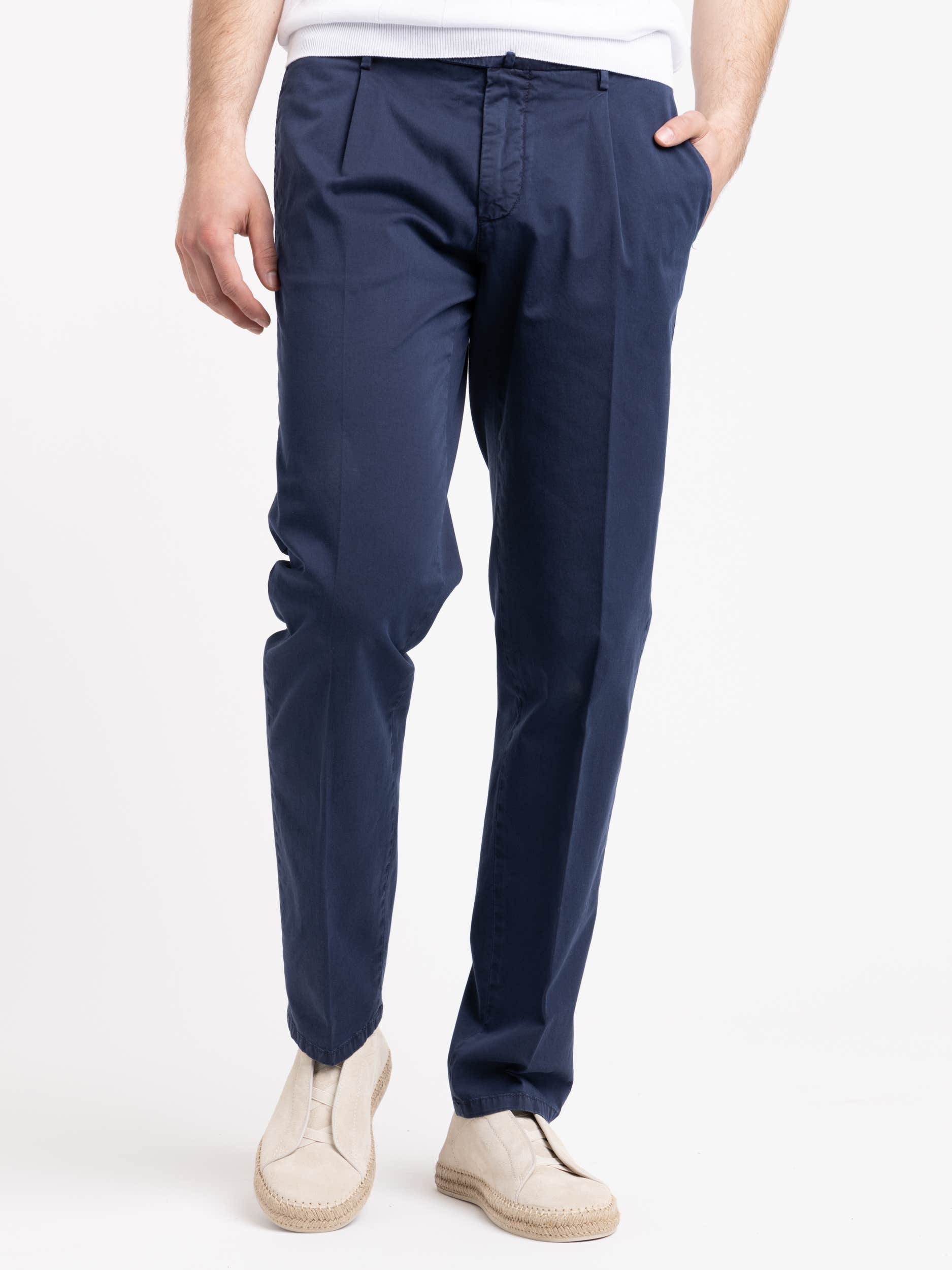 Blue Garment-Dyed Elton Pants