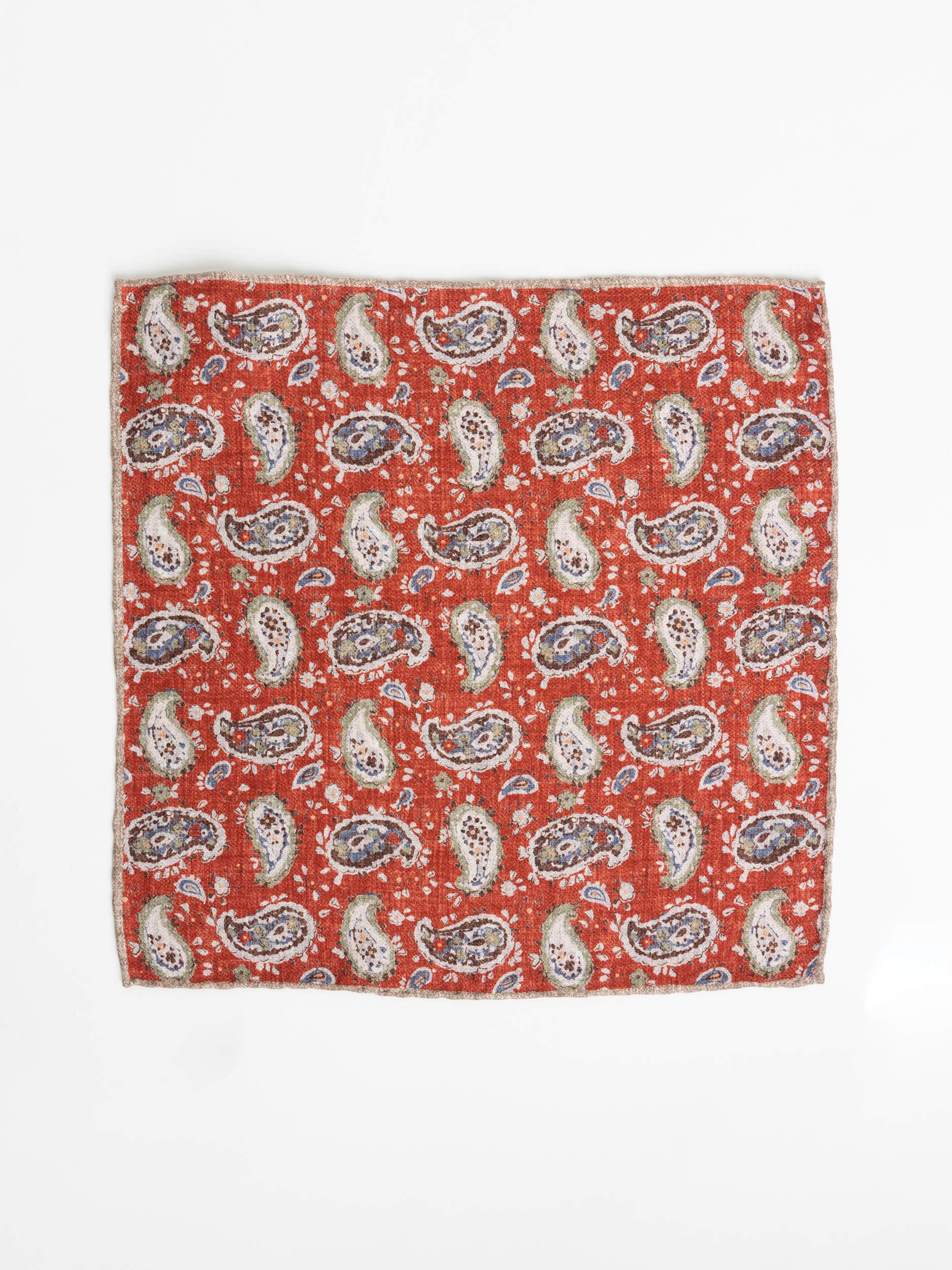 Red Paisley Pocket Square