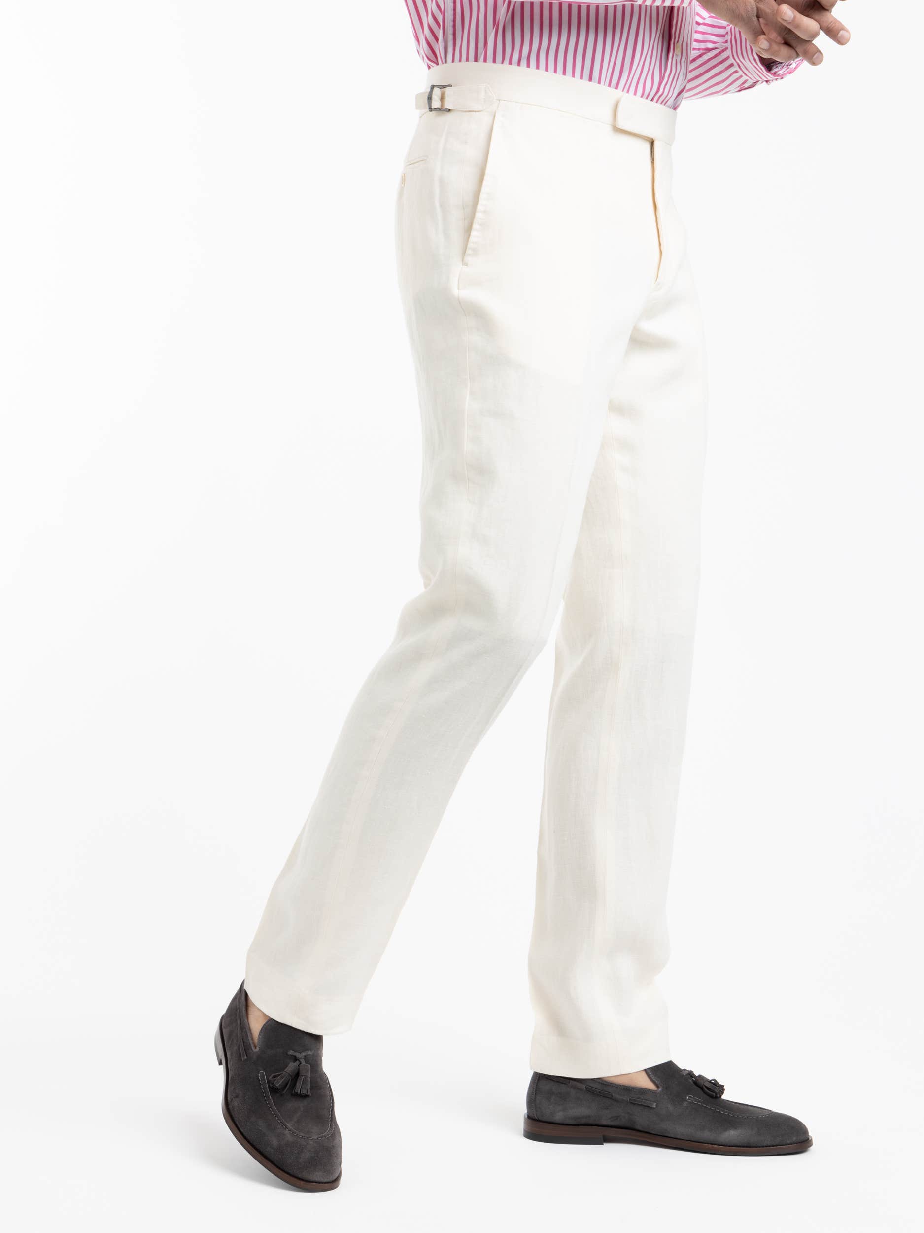 Light Cream Linen Trousers