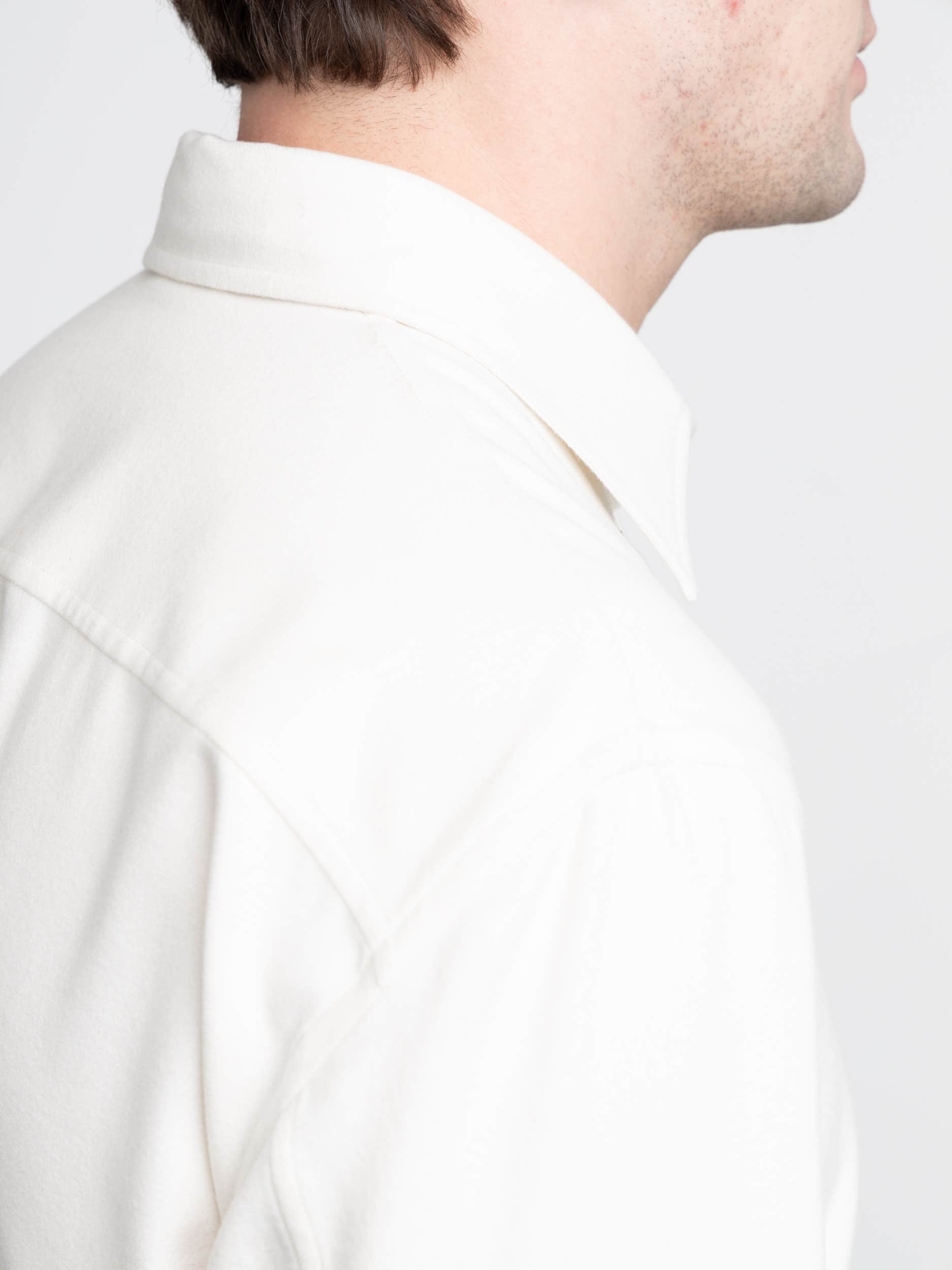 White Silk-Cashmere Dress Shirt