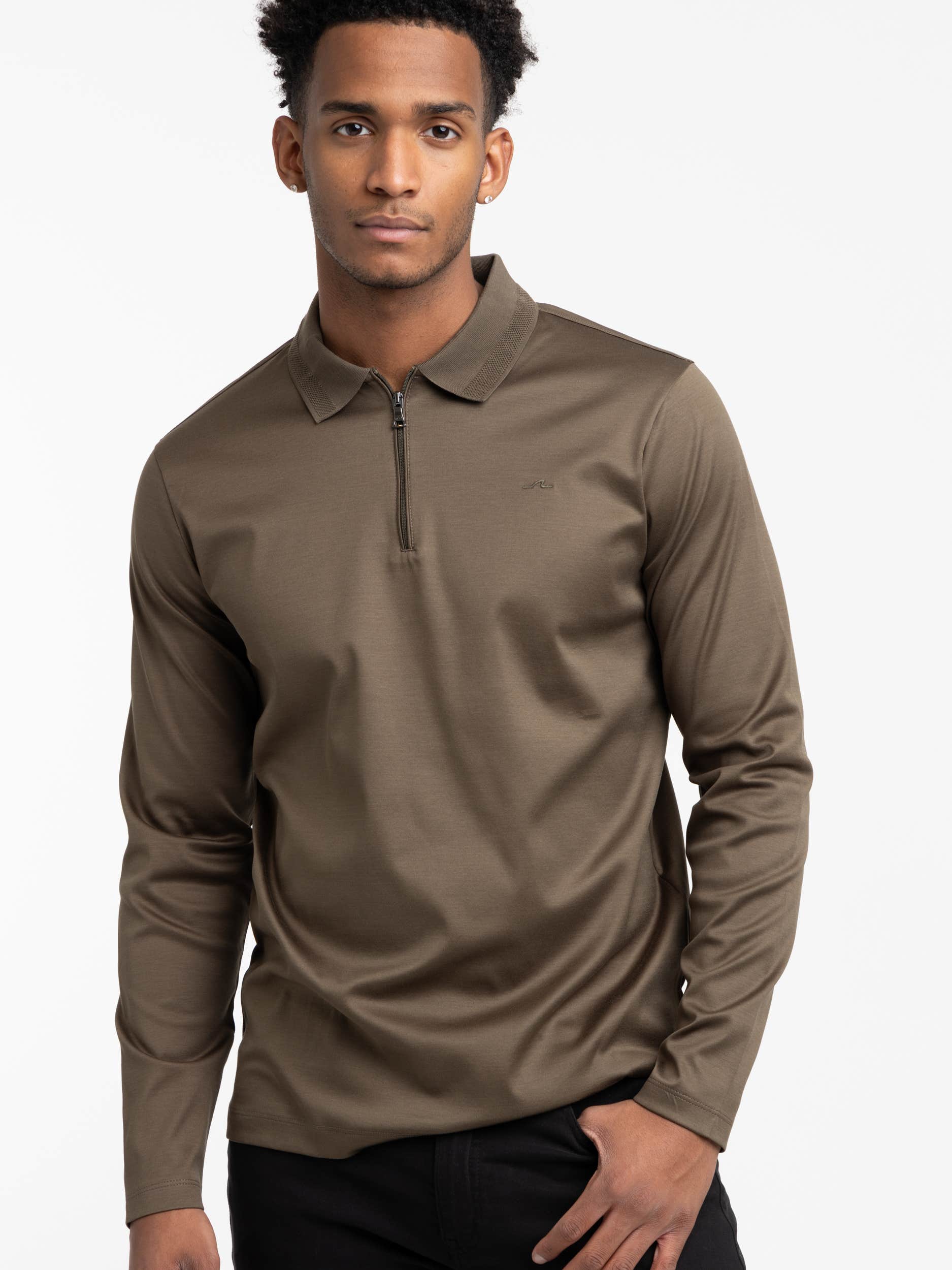 Musk Green Aqua Interlock Cotton Polo Shirt