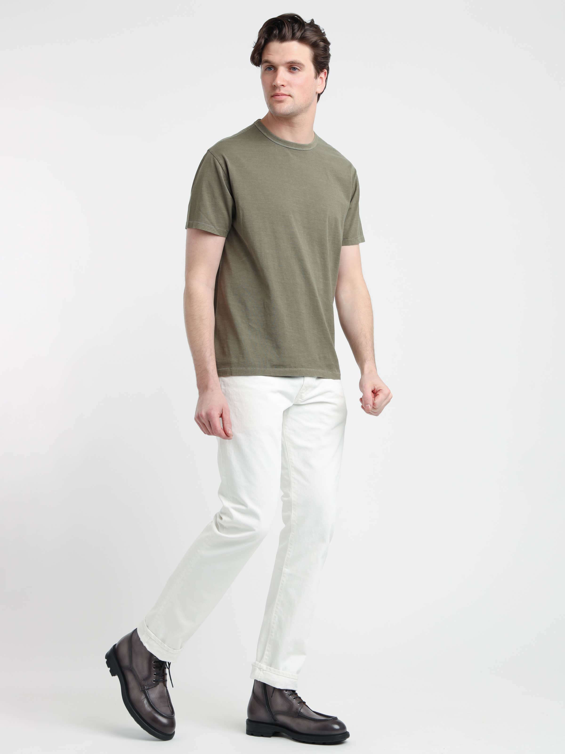 Forest Green Garment-Dyed Crewneck T-Shirt