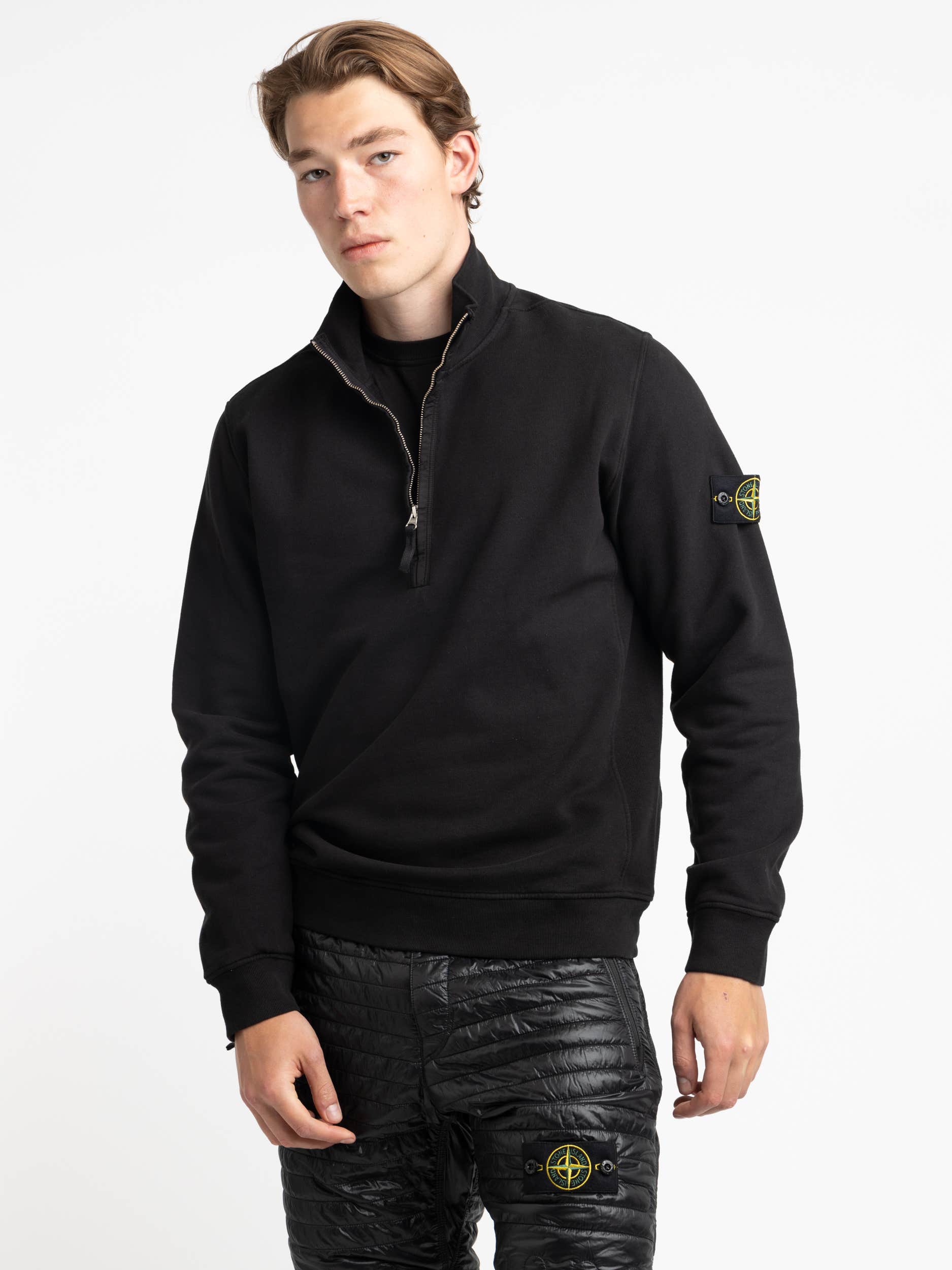 Black Felpa Quarter Zip Sweatshirt