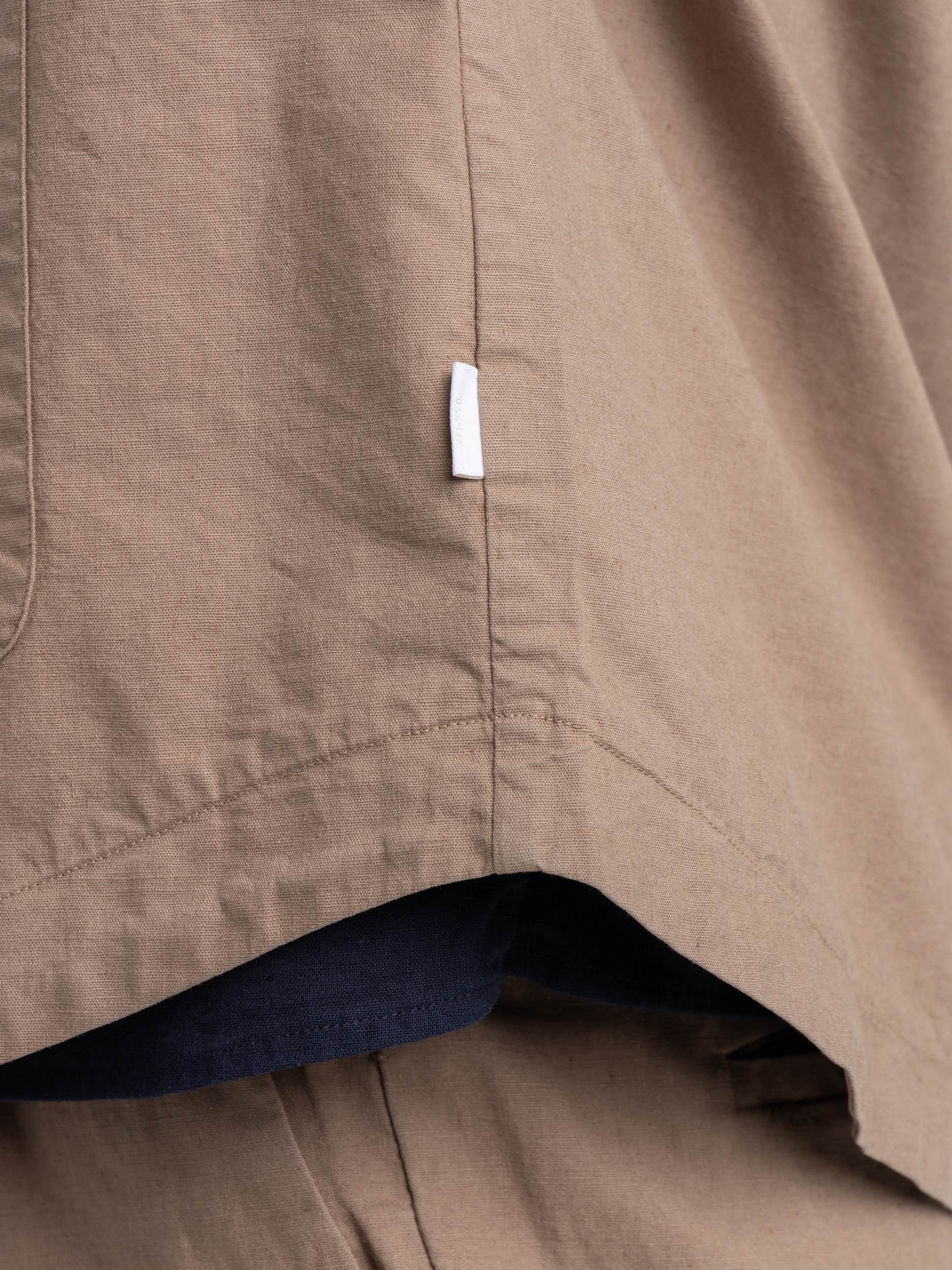 Taupe Brown Linen Travel Overshirt