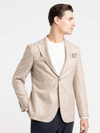 Luigi Bianchi Light Brown Wool-Cashmere Sport Jacket