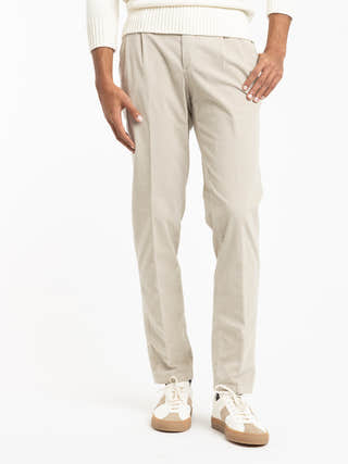 Briglia 1949 Light Brown Cotton Velvet Trousers