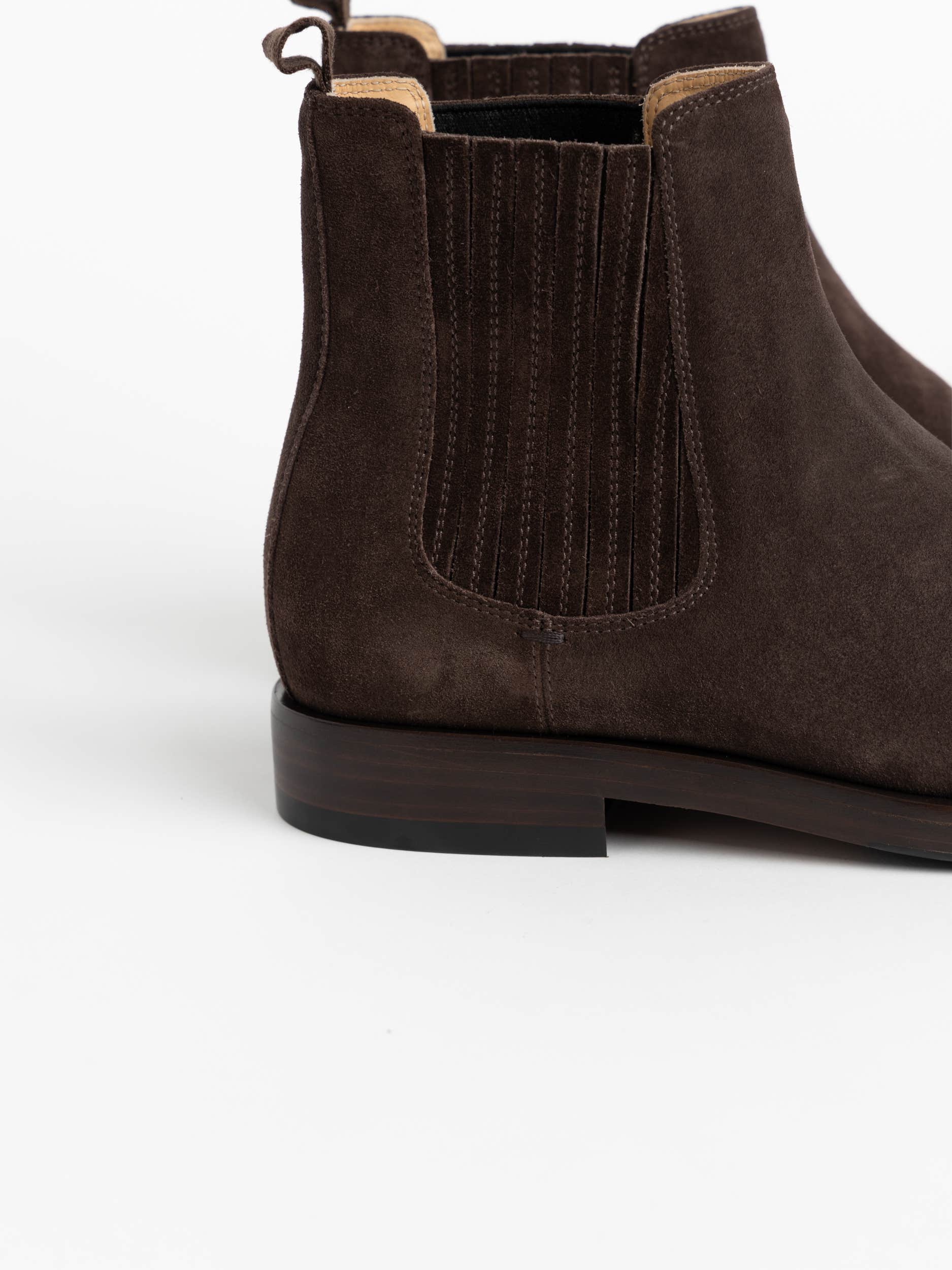 Dark Brown Suede Chelsea Boots