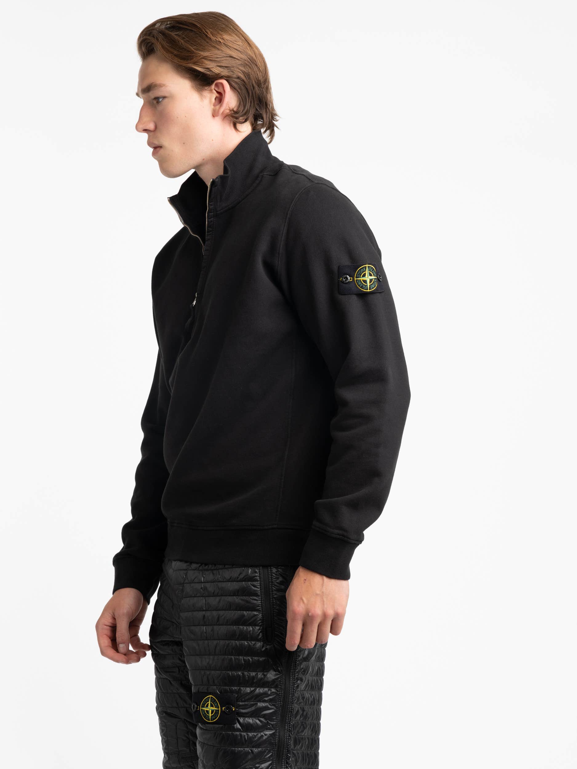 Black Felpa Quarter Zip Sweatshirt