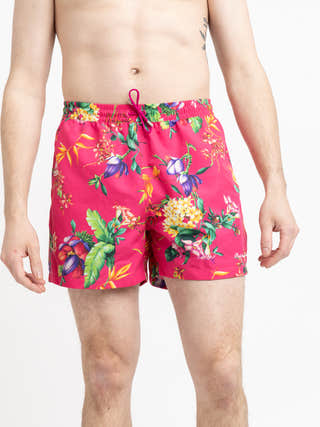 Ralph Lauren Purple Label Pink 4.25-Inch Amalfi Botanical Swim Trunk