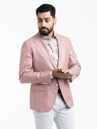 Luigi Bianchi Pink Wool-Silk Sport Jacket