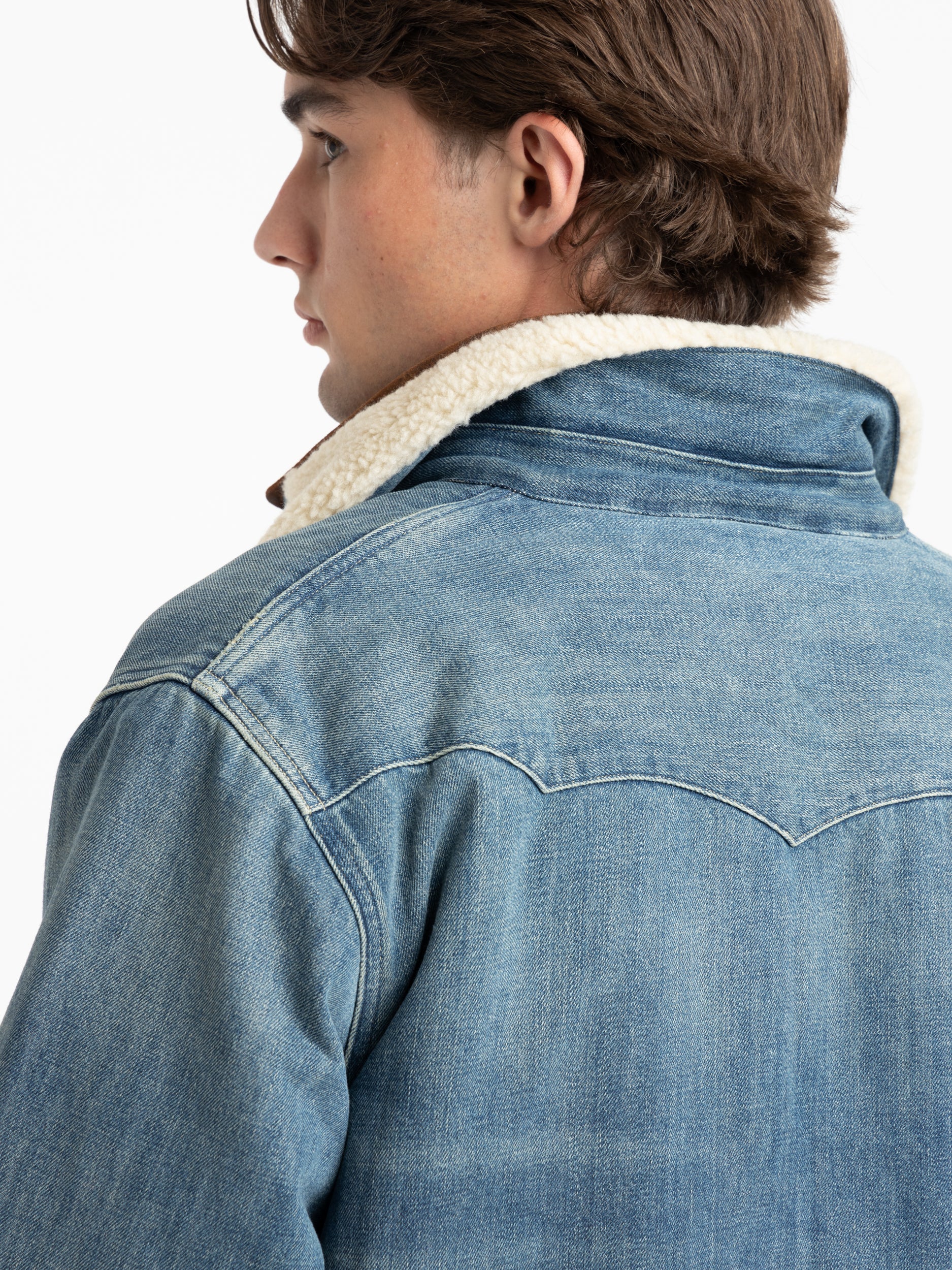 Denim shirt jacket with fleece lining hotsell