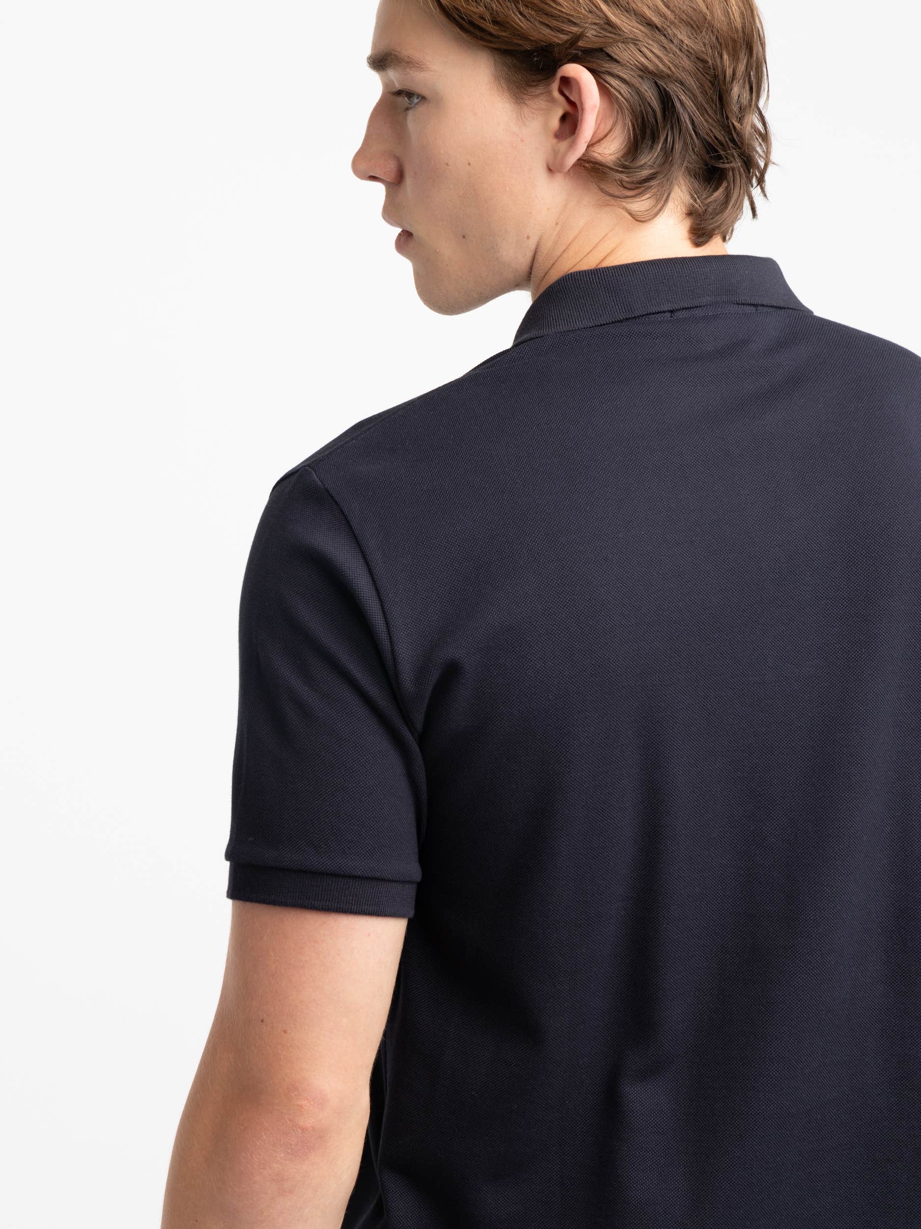 Navy Compass-Badge Polo Shirt