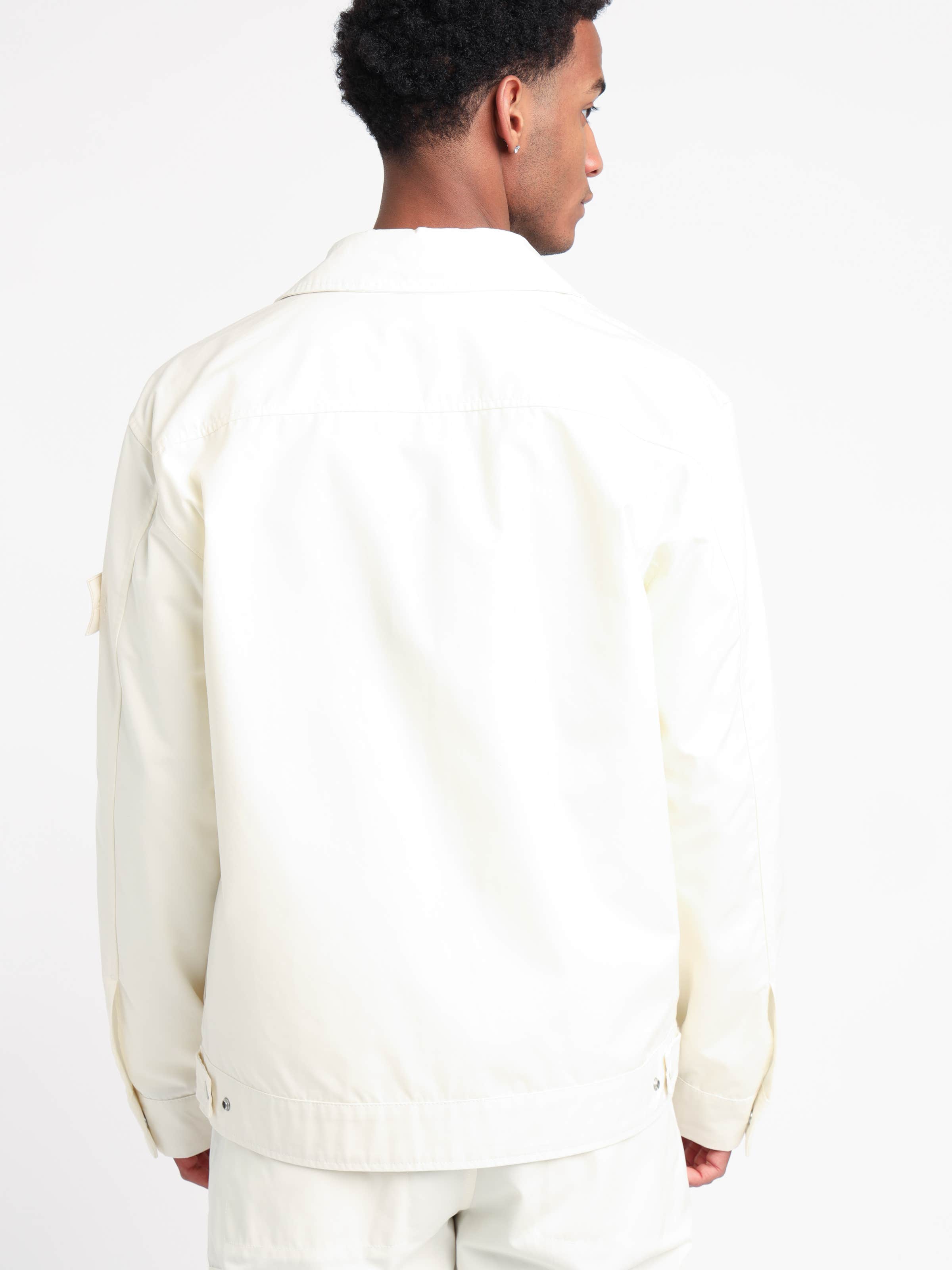 White Weatherproof Cotton Canvas Field Jacket
